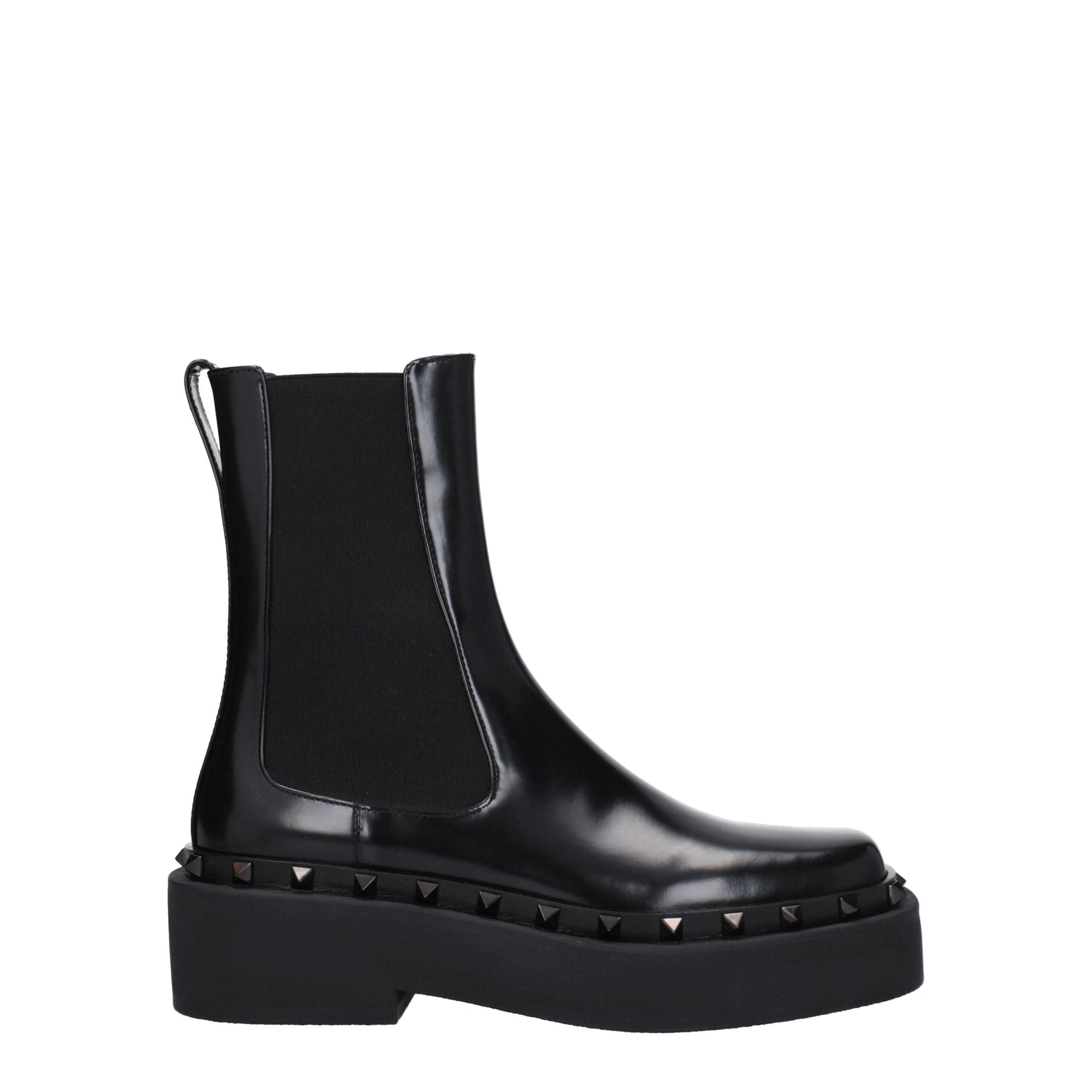 Valentino Garavani Black Leather Ankle Boots Glam Steals