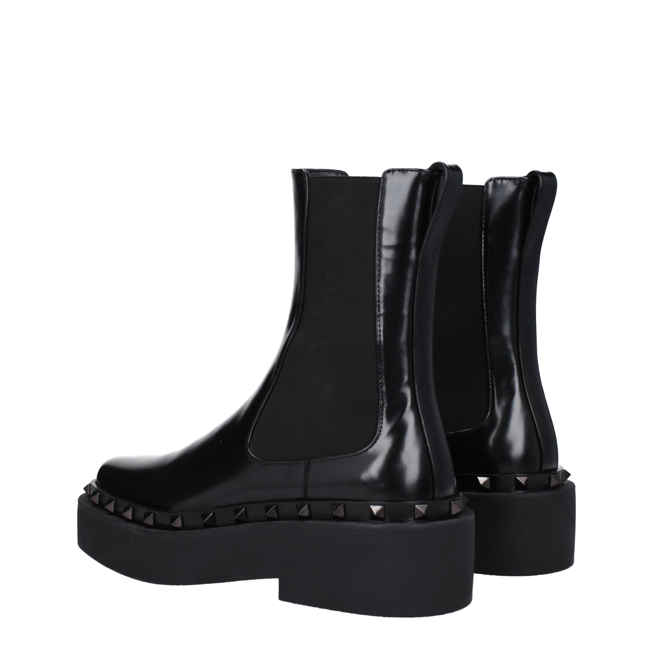 Valentino Garavani Black Leather Ankle Boots Glam Steals