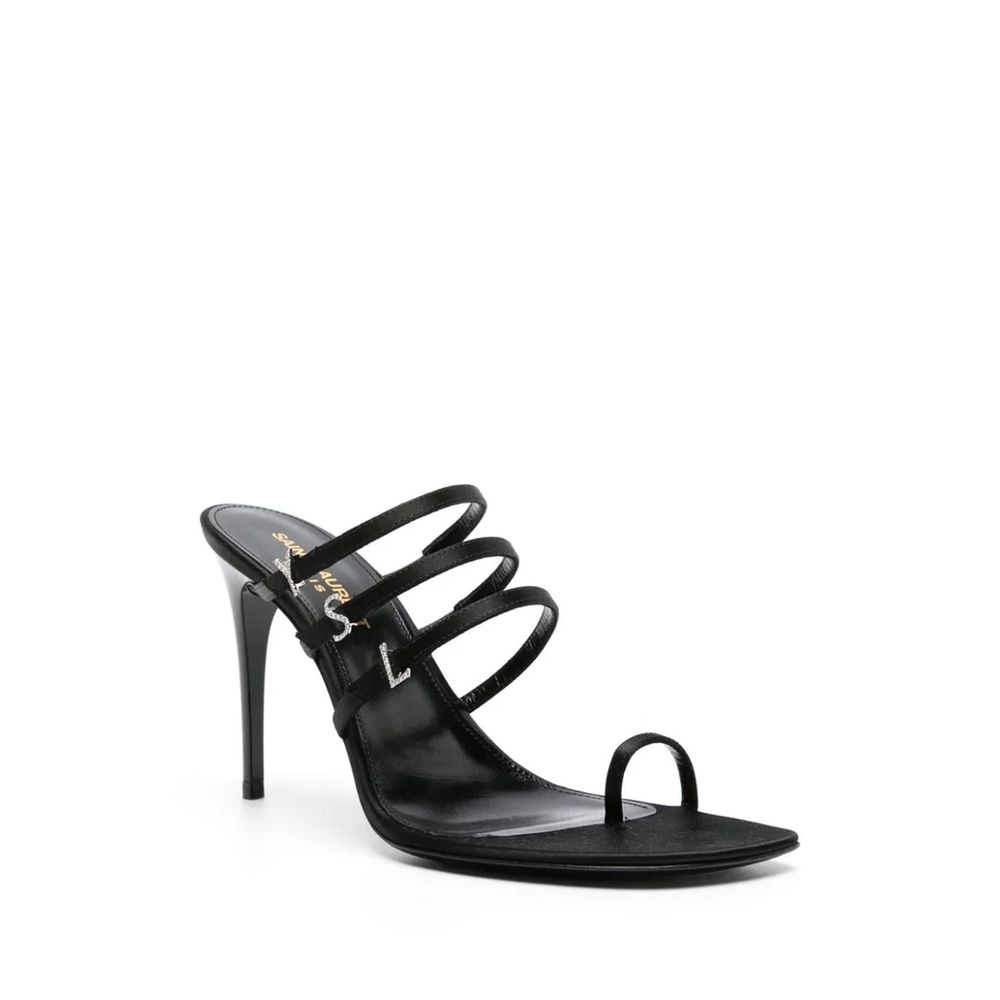 Saint Laurent Black Silk Stiletto Heel Glam Steals