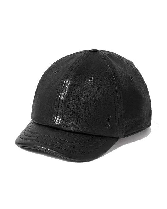 Saint Laurent Black Leather Lamb Cap Glam Steals