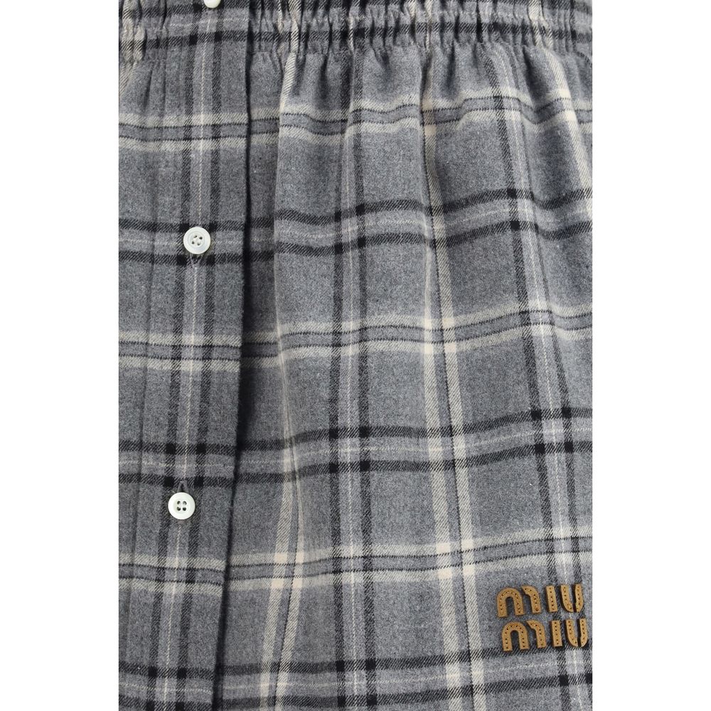 Miu Miu Gray Cotton Mini Skirt Glam Steals