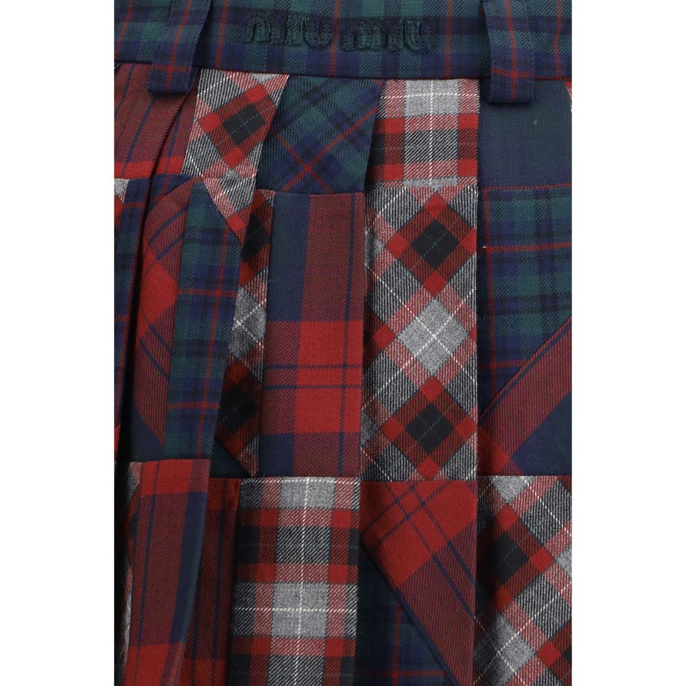 Miu Miu Multicolor Wool Fleece Mini Skirt