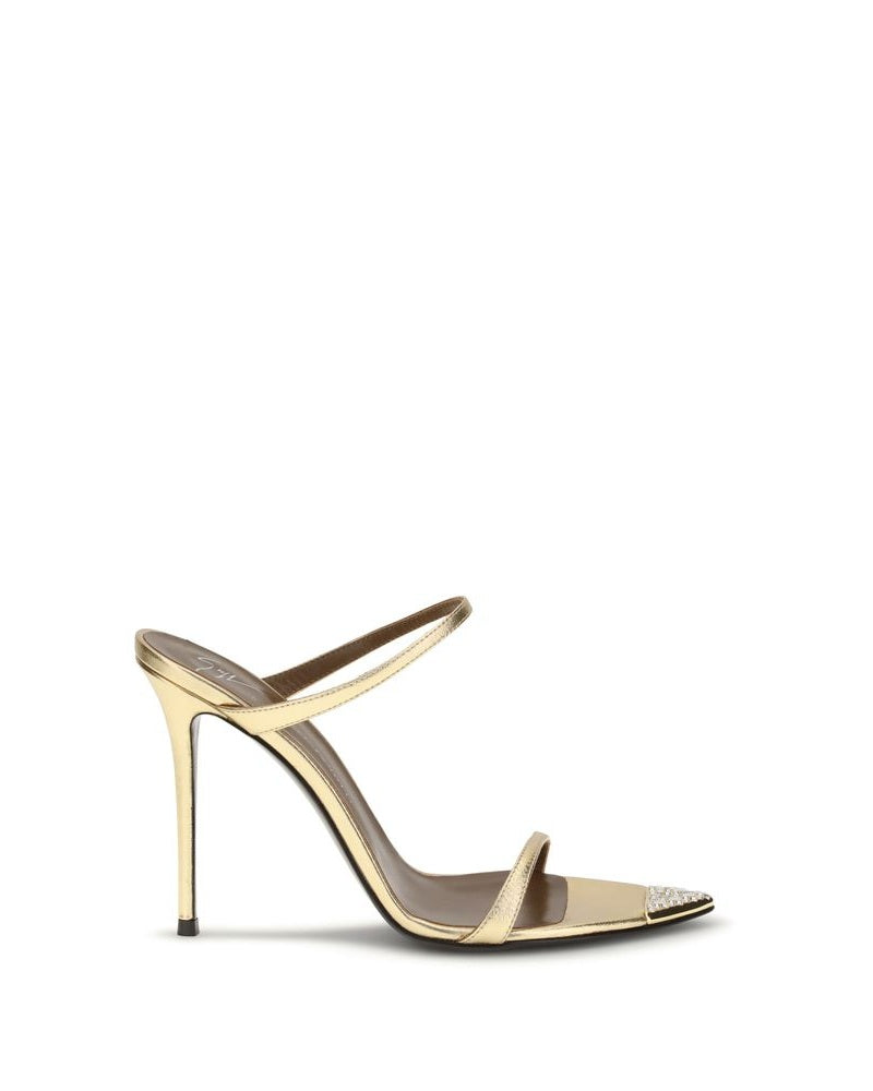 Giuseppe Zanotti Gold Leather Stiletto Heel Sandals Glam Steals