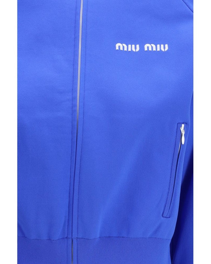 Miu Miu Blue Polyamide Sweatshirt Glam Steals