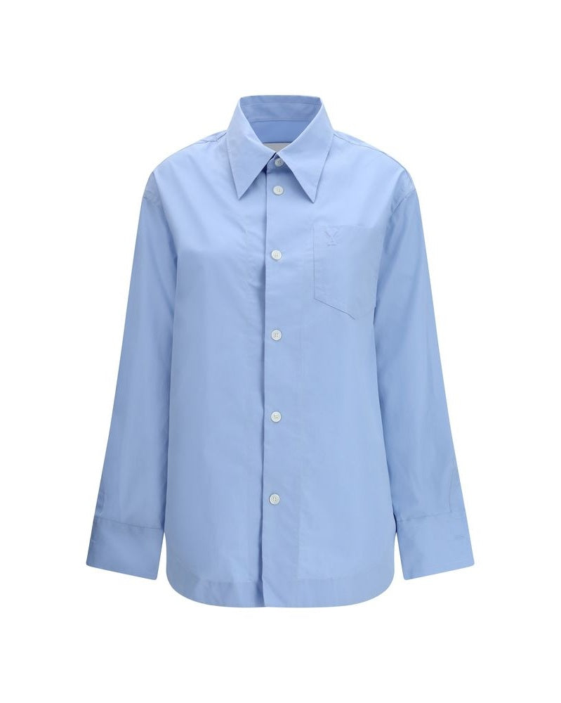 Ami Paris Blue Cotton Dress Shirt Glam Steals