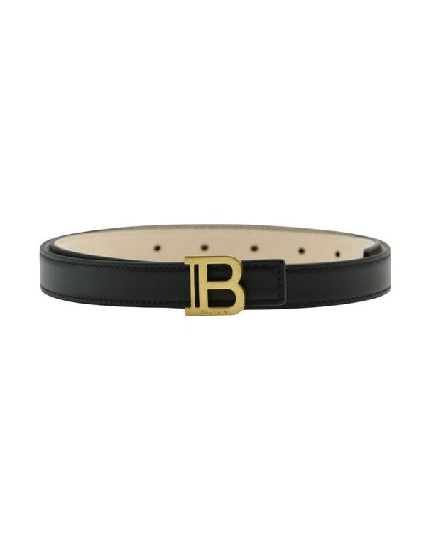 Balmain Black Leather Regular Belt Glam Steals