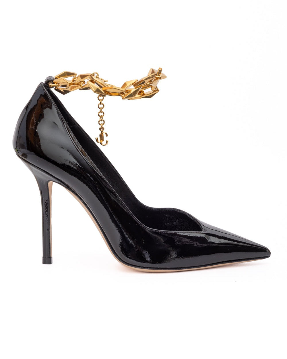 Jimmy Choo Black Leather Patent Diamond Talura Pumps Glam Steals
