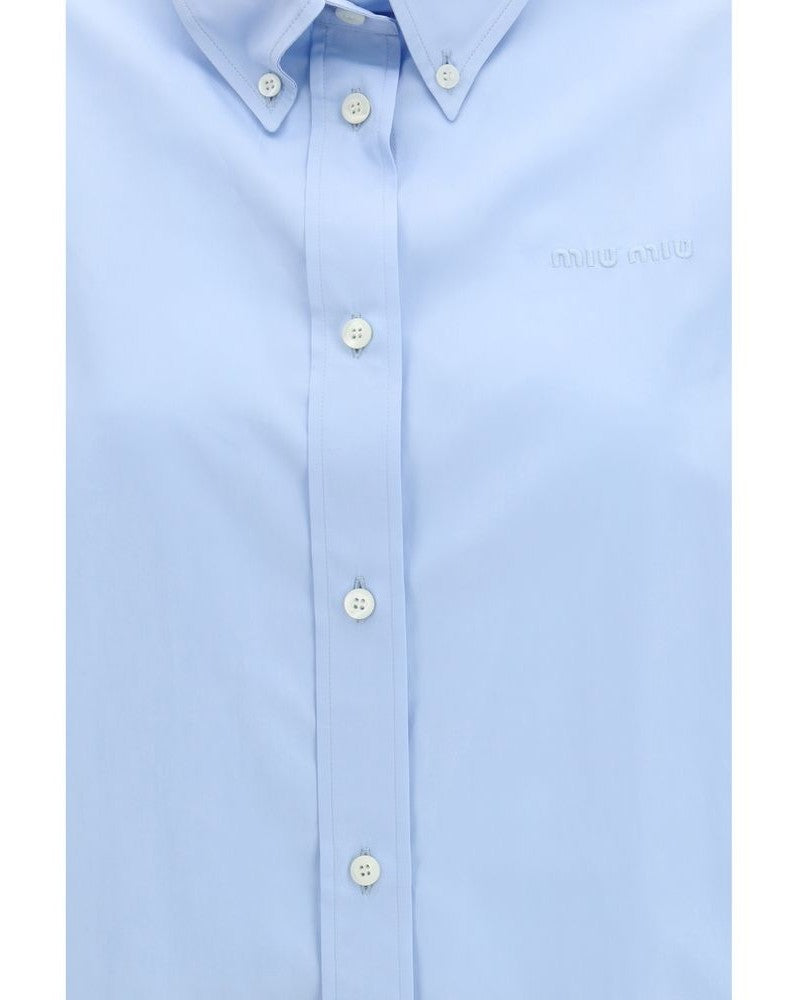 Miu Miu Blue Cotton Shirt Glam Steals