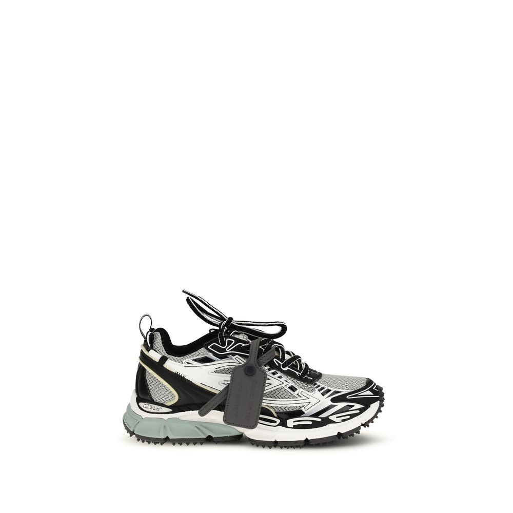 Off-white Gray Polyurethane Athletic Sneakers Glam Steals