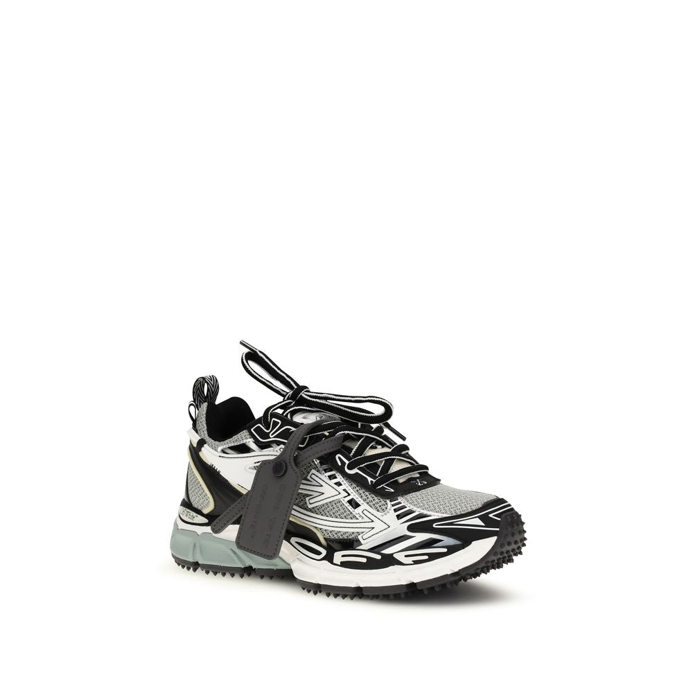 Off-white Gray Polyurethane Athletic Sneakers Glam Steals