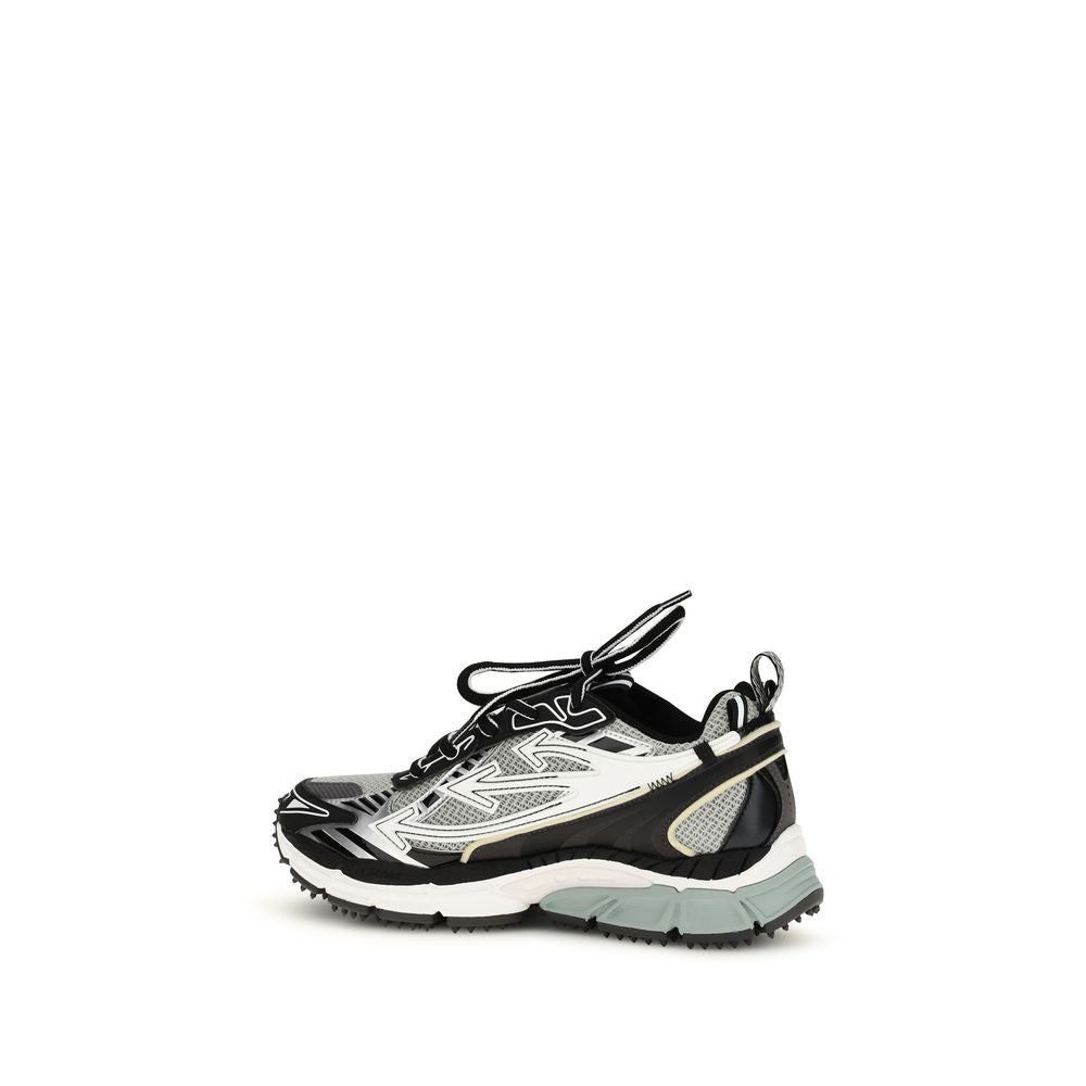 Off-white Gray Polyurethane Athletic Sneakers Glam Steals