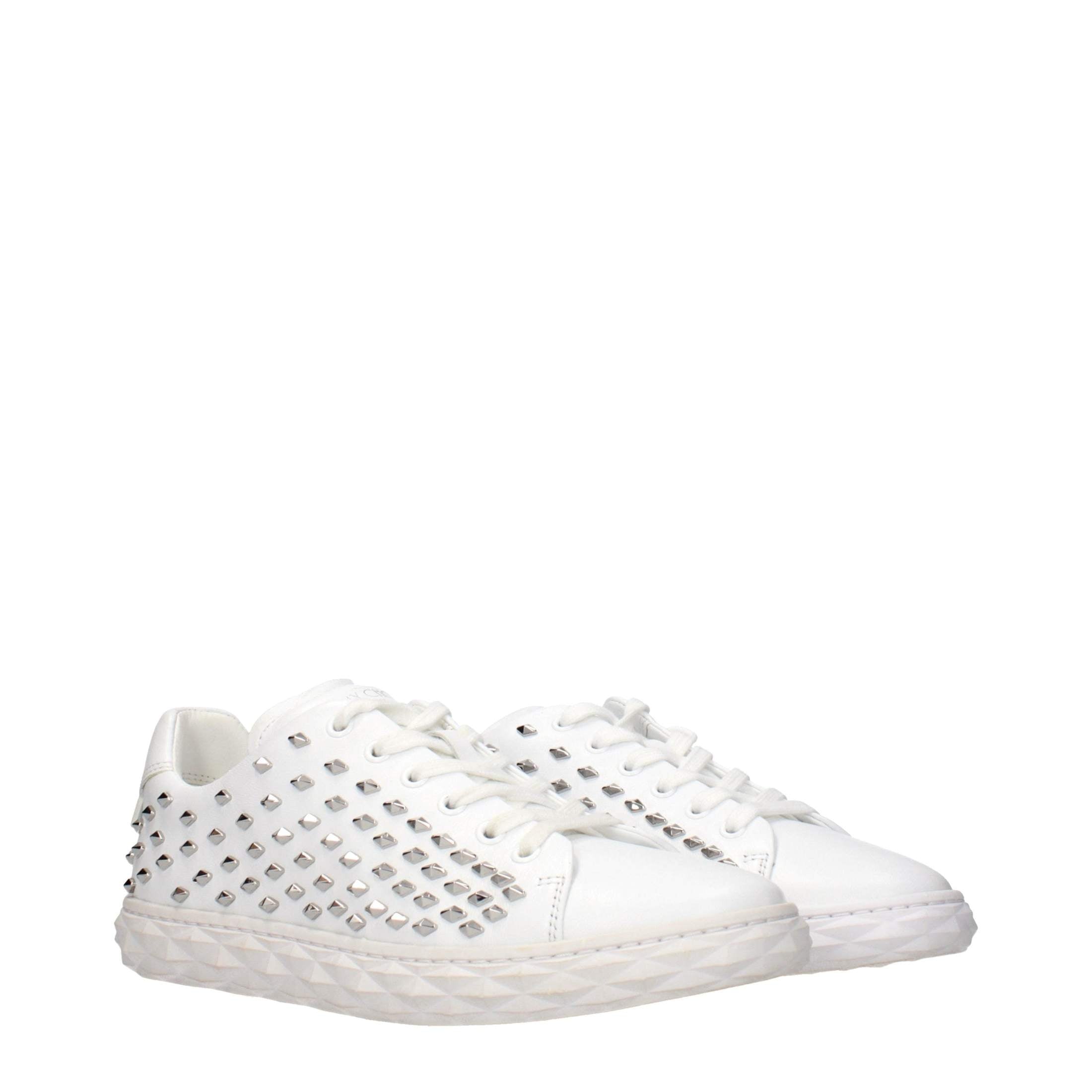 Jimmy Choo White Leather Sneakers Glam Steals
