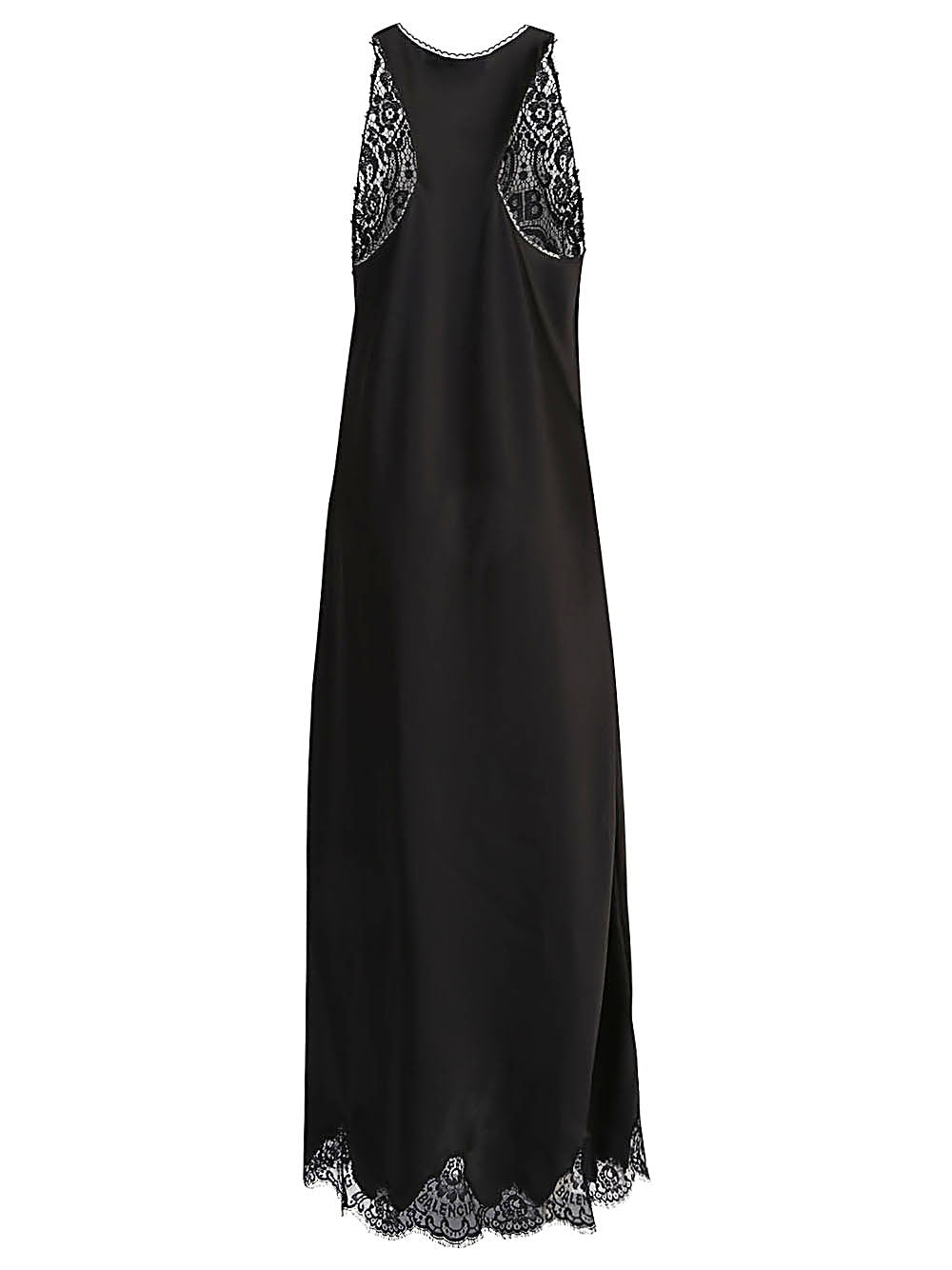 Balenciaga Lace Trim Long Length Sleeveless V-Neckline Dress