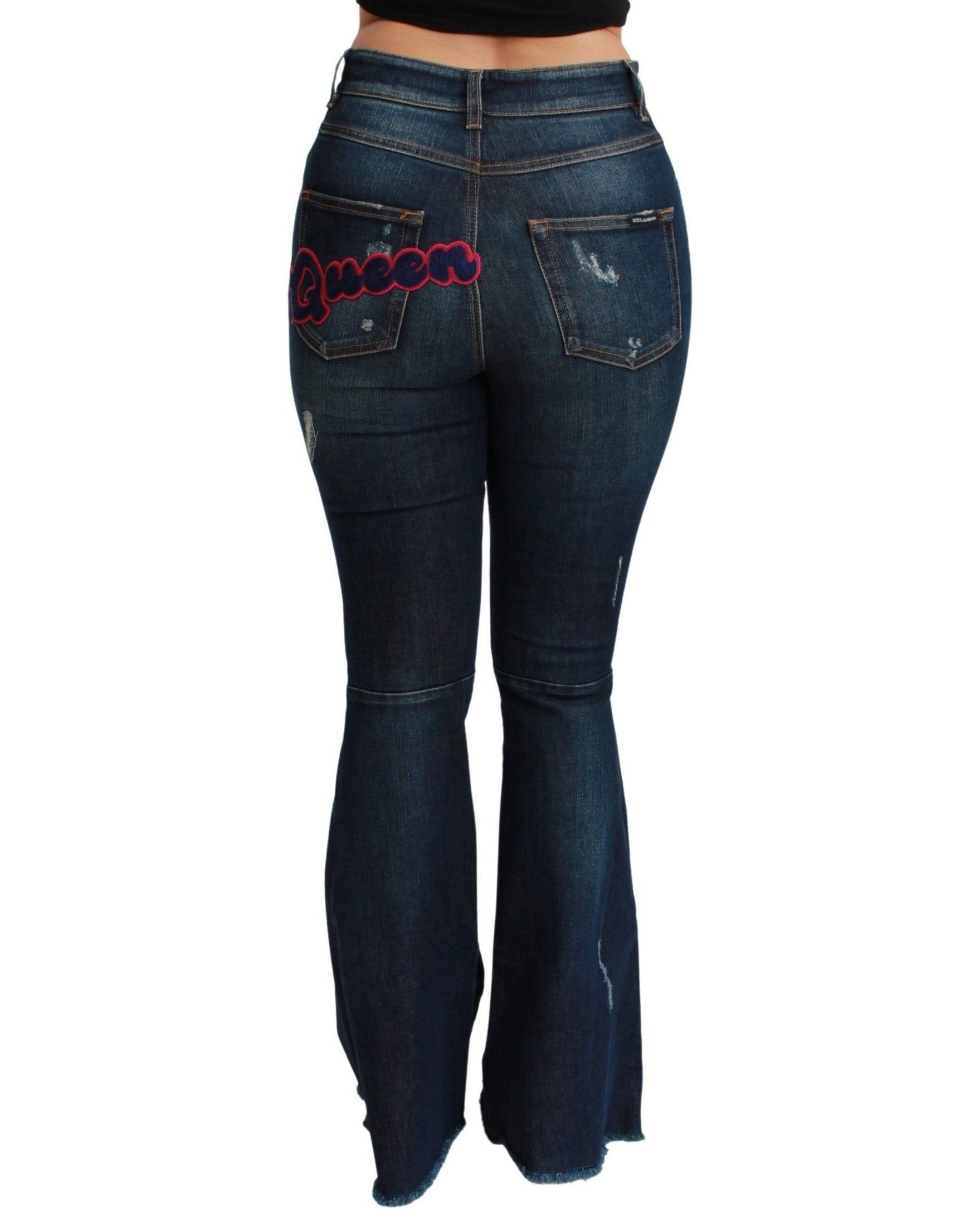 Dolce & Gabbana Blue Denim Cotton Stretch Flared Jeans Glam Steals