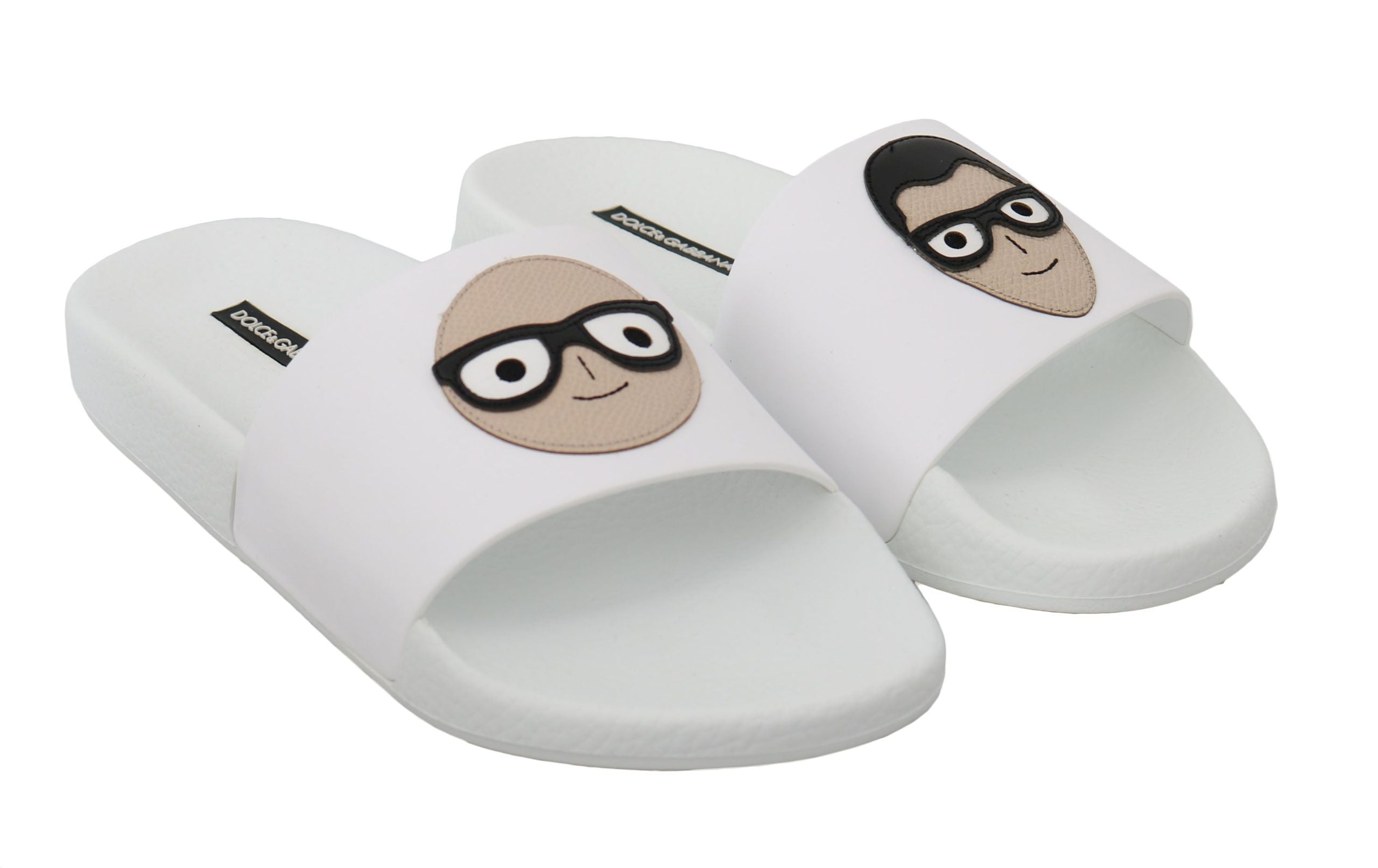 Dolce & Gabbana White Chic Slide Sandals Luxury Summer Footwear