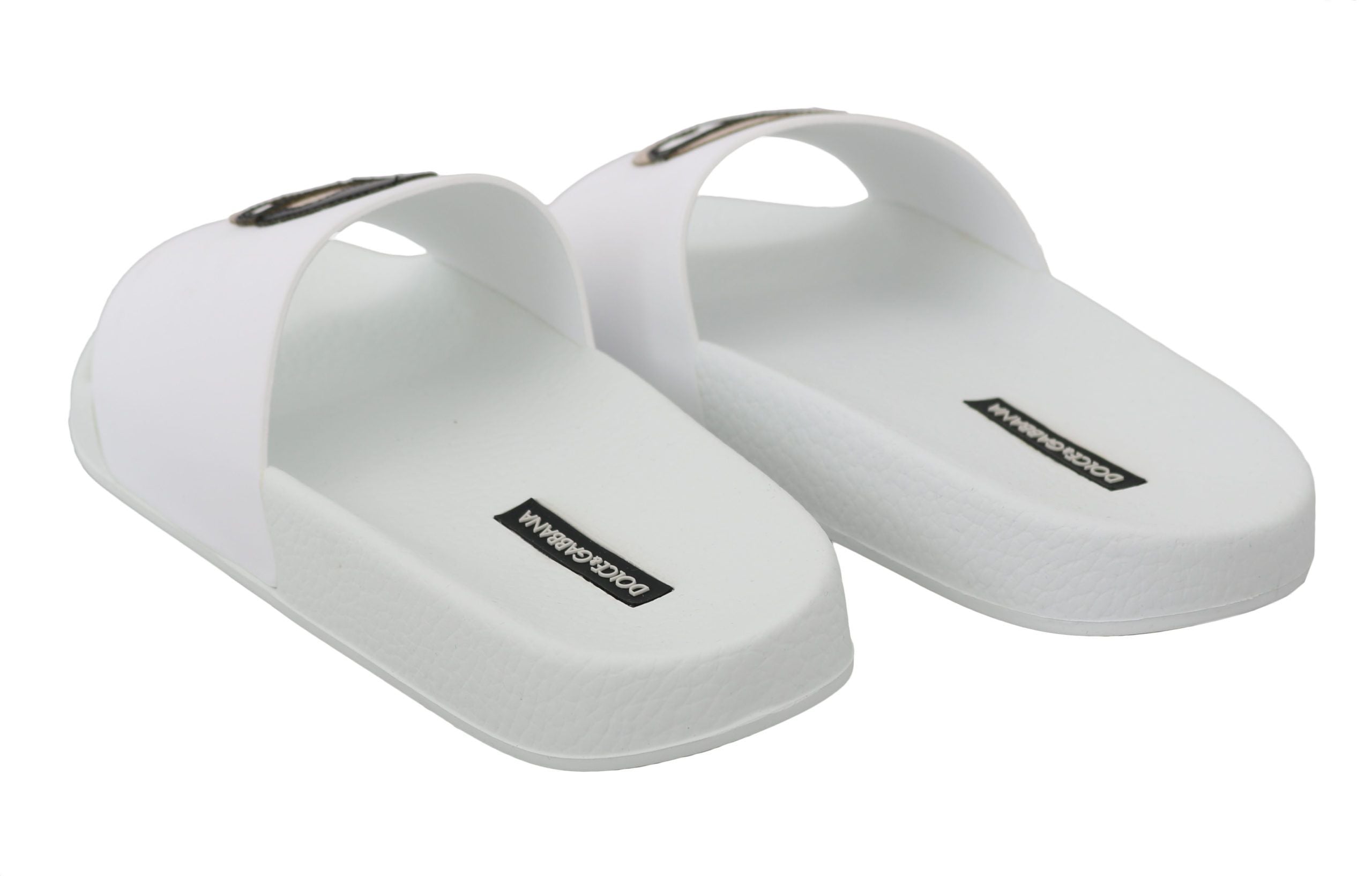 Dolce & Gabbana White Chic Slide Sandals Luxury Summer Footwear