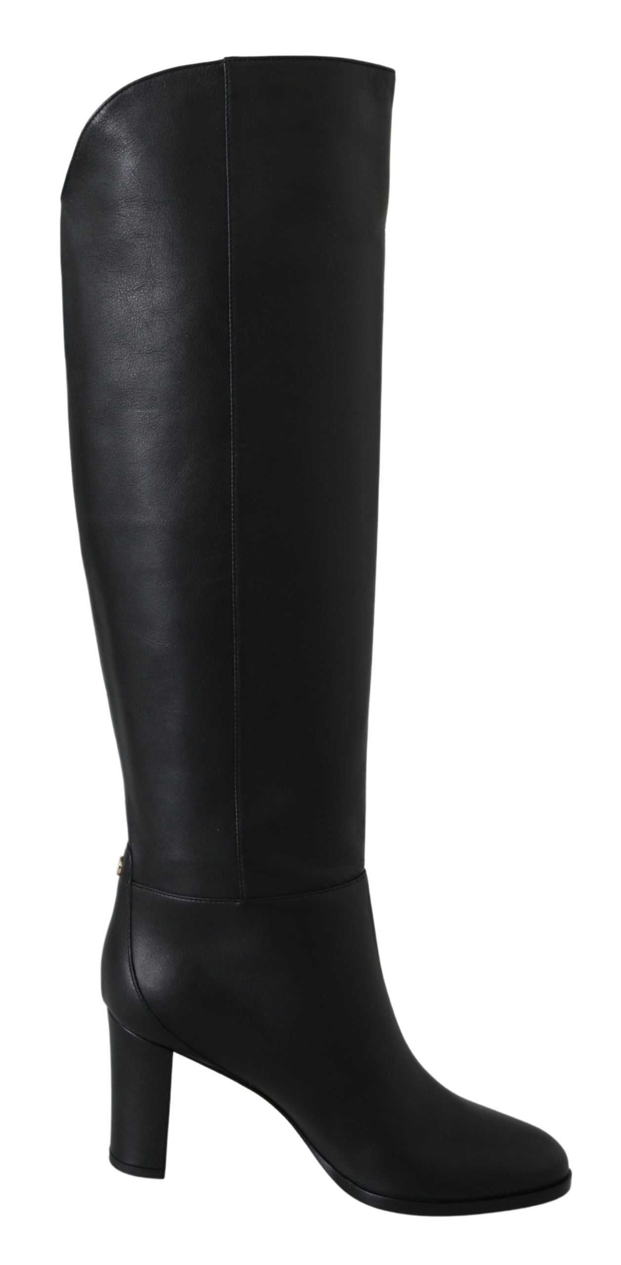 Jimmy Choo Black Leather Elegant Calf Heeled Boots