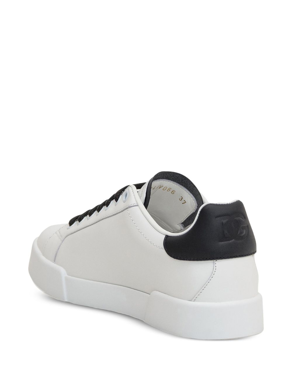 Dolce & Gabbana Leather Portofino Perforated Logo Sneakers
