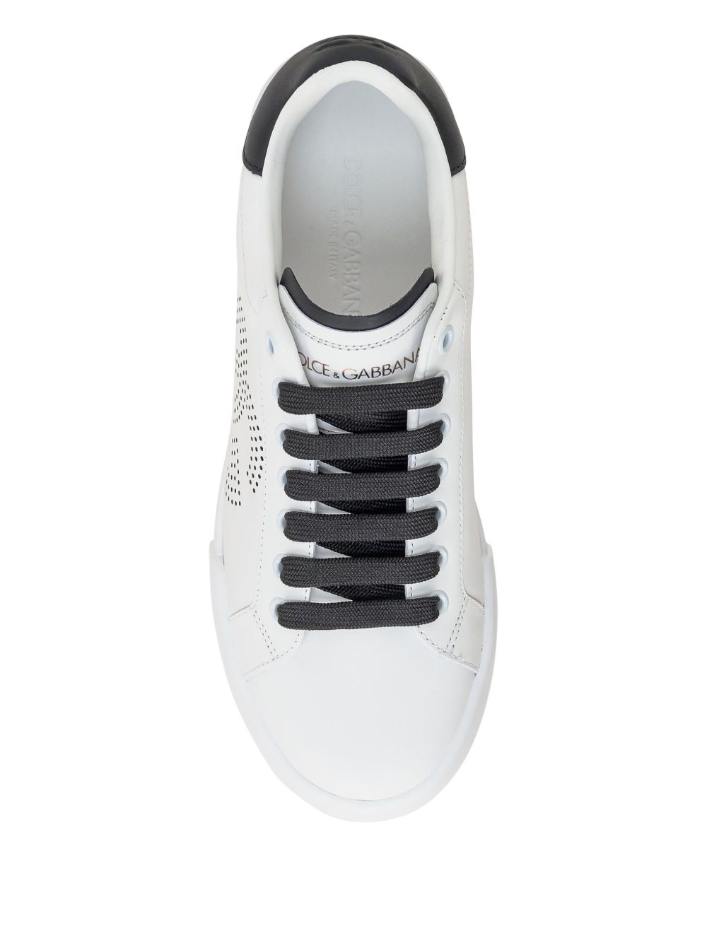 Dolce & Gabbana Leather Portofino Perforated Logo Sneakers