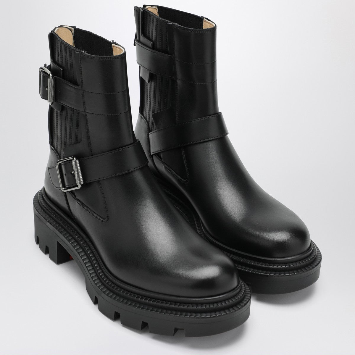 Christian Louboutin Black leather biker boots Glam Steals