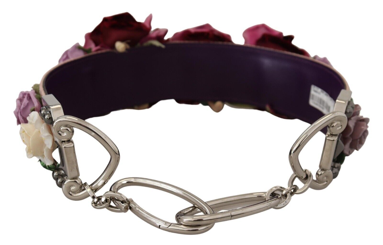 Dolce & Gabbana Floral Leather Shoulder Strap Beige Accessory