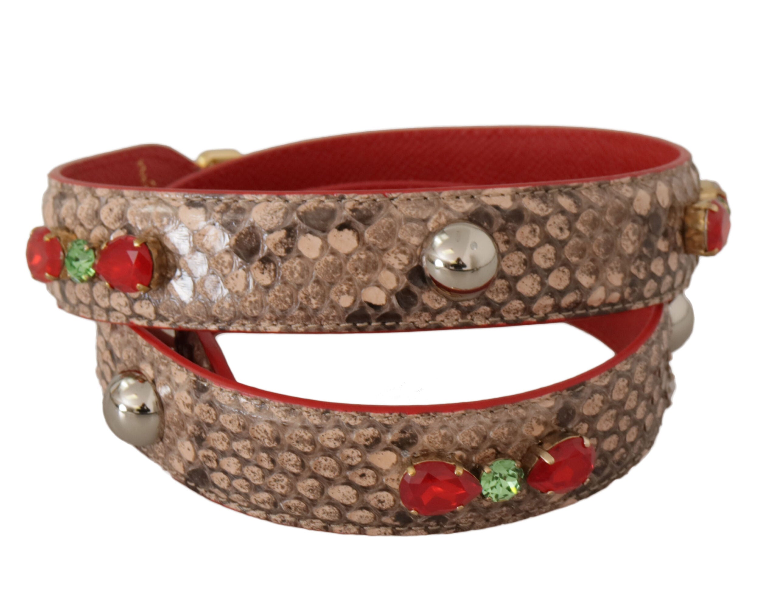 Dolce & Gabbana Chic Python Leather Bag Brown Strap
