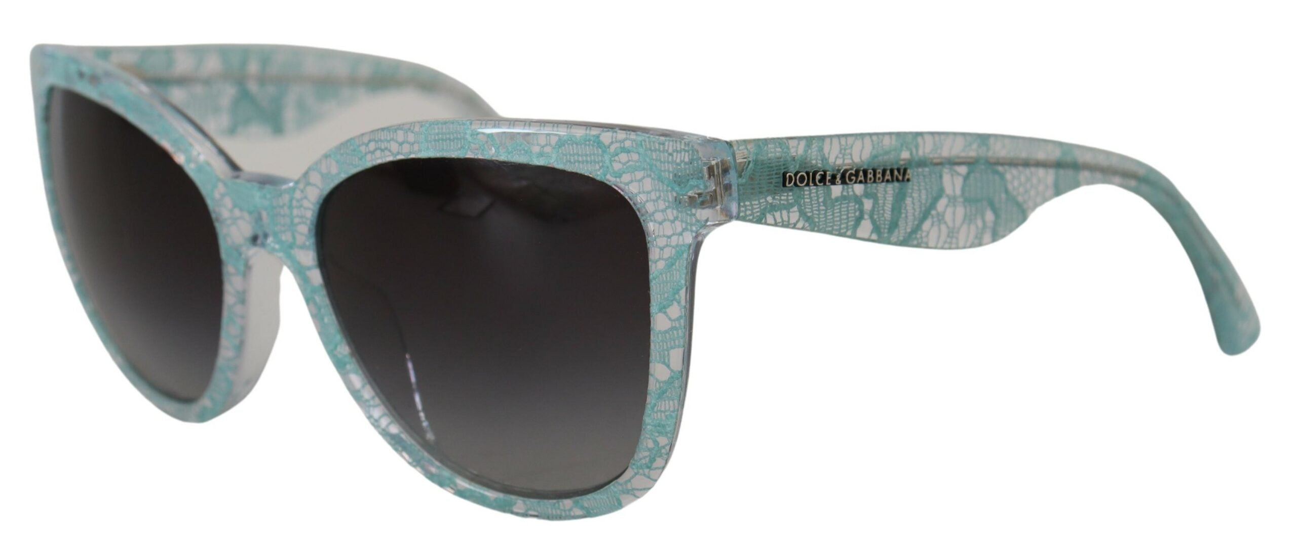 Dolce & Gabbana Blue Crystal Acetate Butterfly Sunglasses