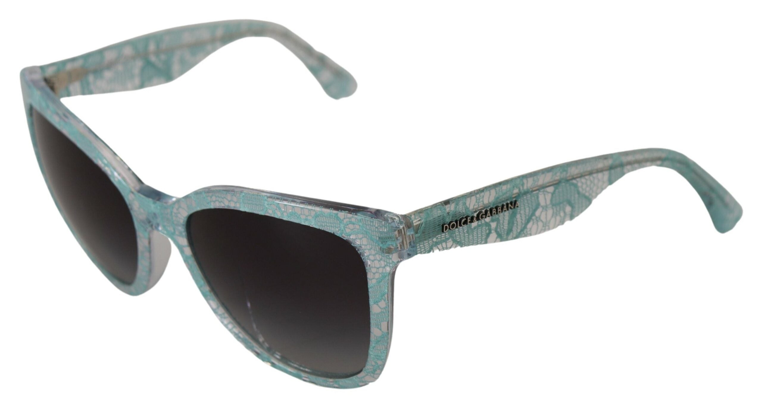 Dolce & Gabbana Blue Crystal Acetate Butterfly Sunglasses