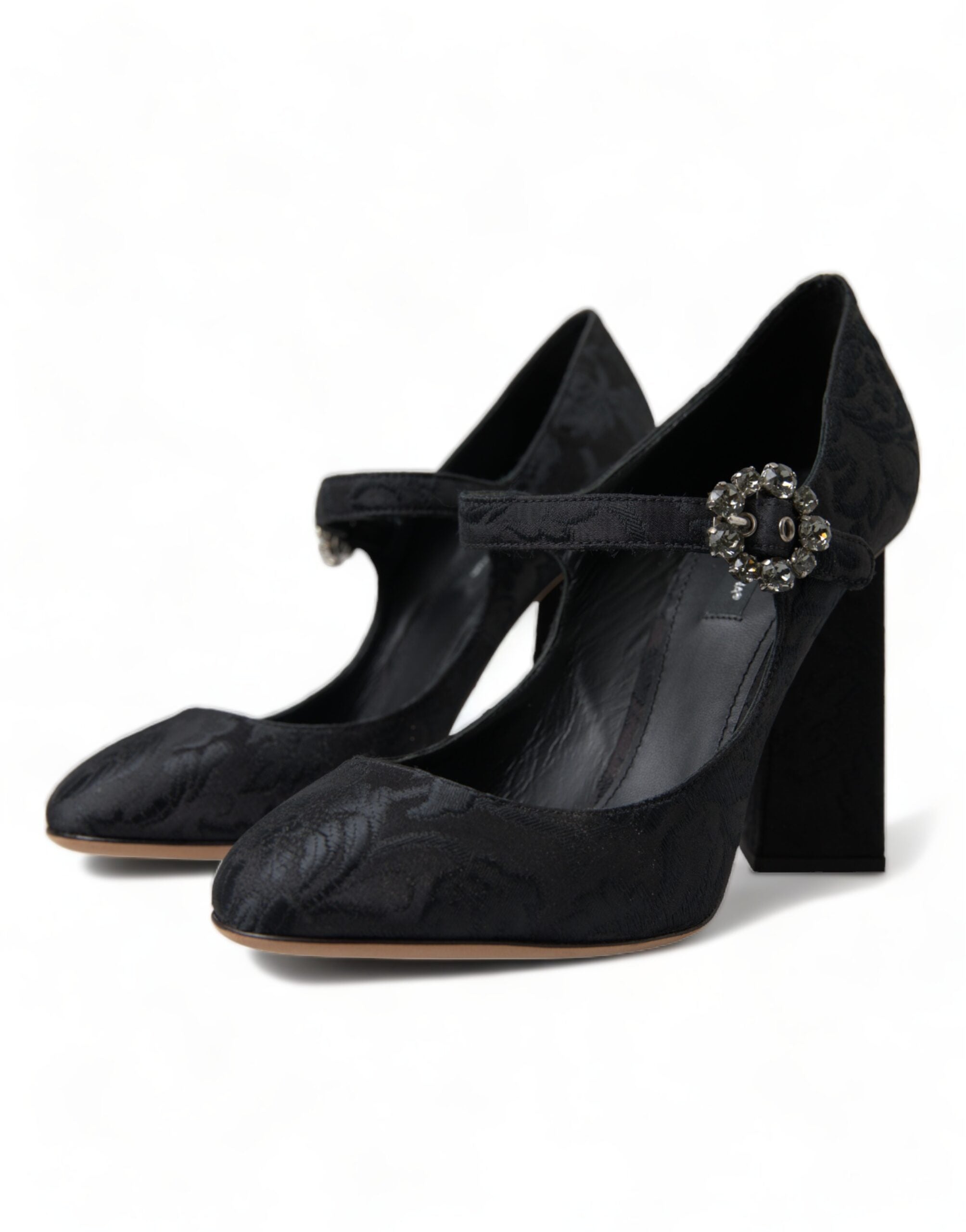 Dolce & Gabbana Chic Brocade Mary Janes Black Pumps