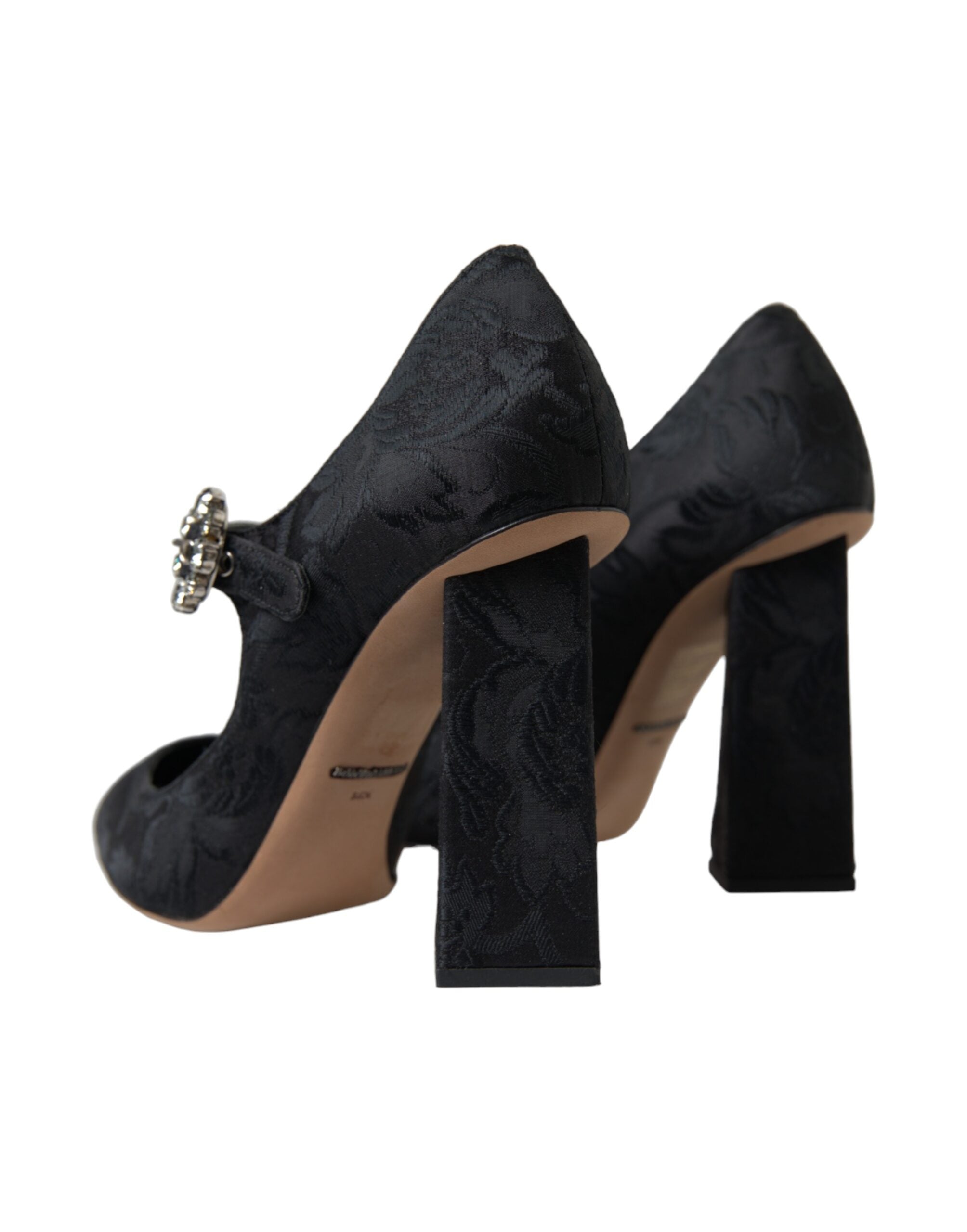 Dolce & Gabbana Chic Brocade Mary Janes Black Pumps
