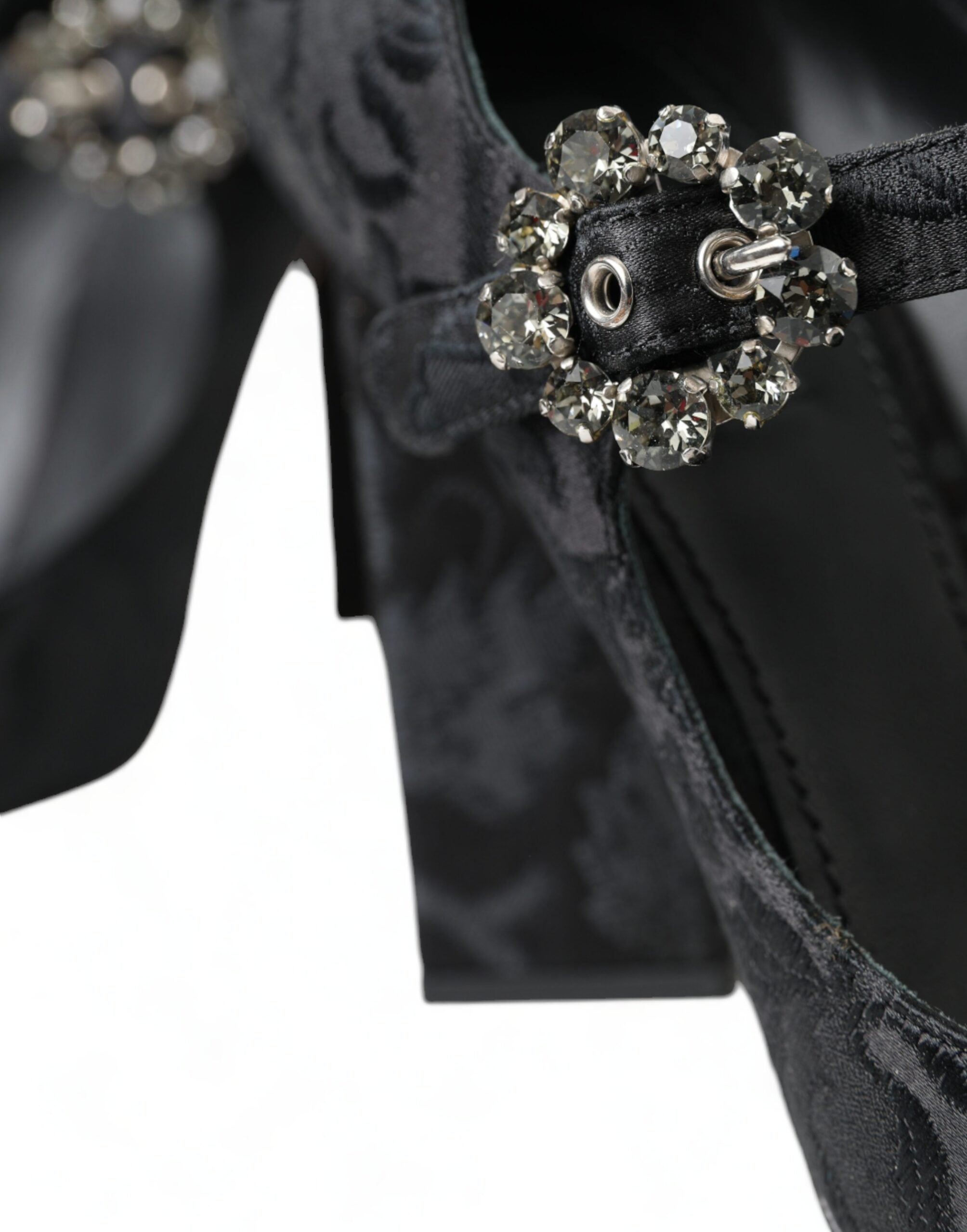 Dolce & Gabbana Chic Brocade Mary Janes Black Pumps