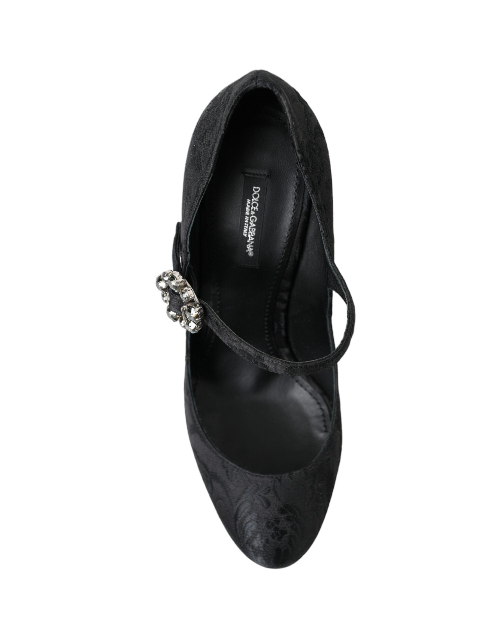 Dolce & Gabbana Chic Brocade Mary Janes Black Pumps