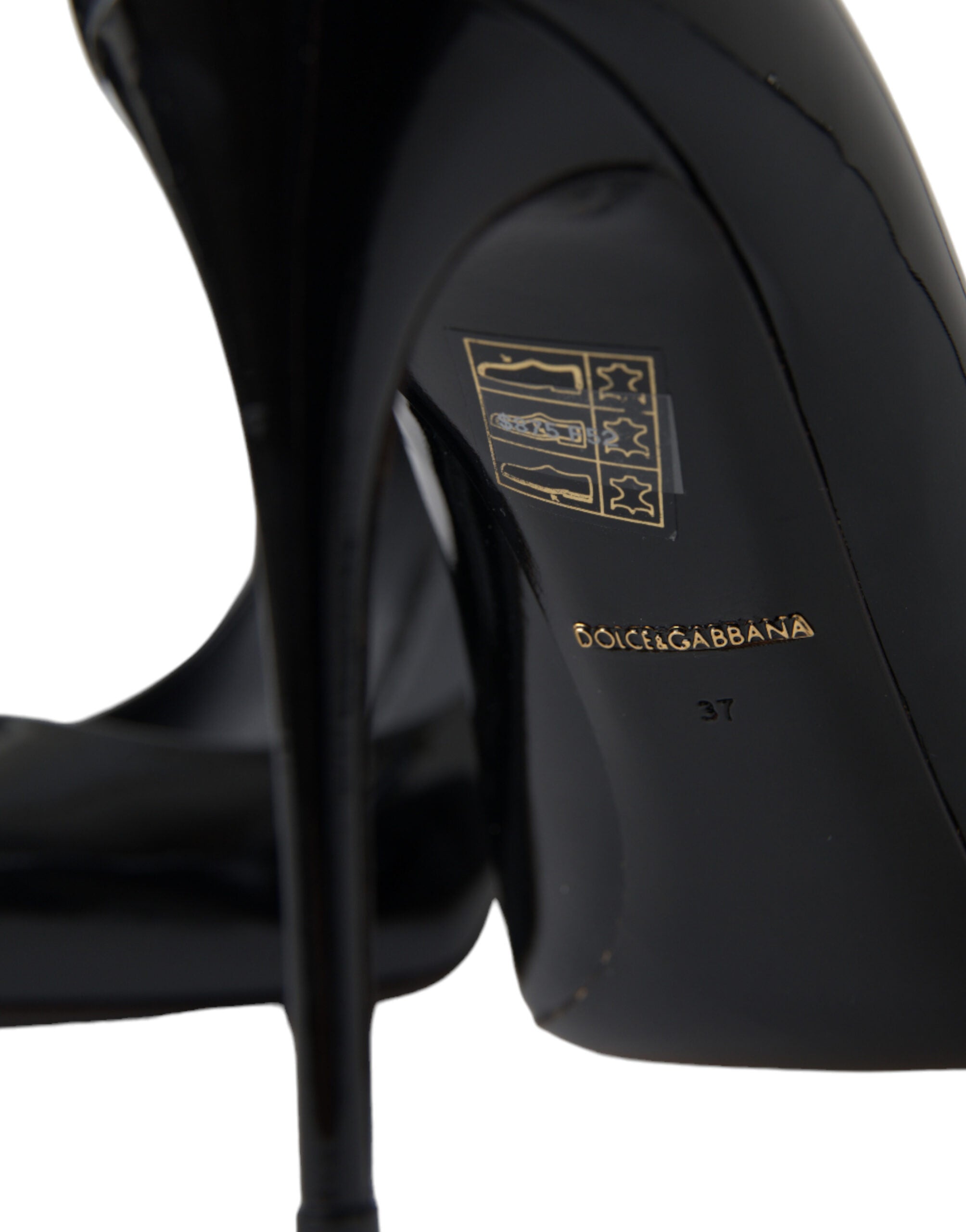Dolce & Gabbana Elegant Patent Stiletto Black Heels