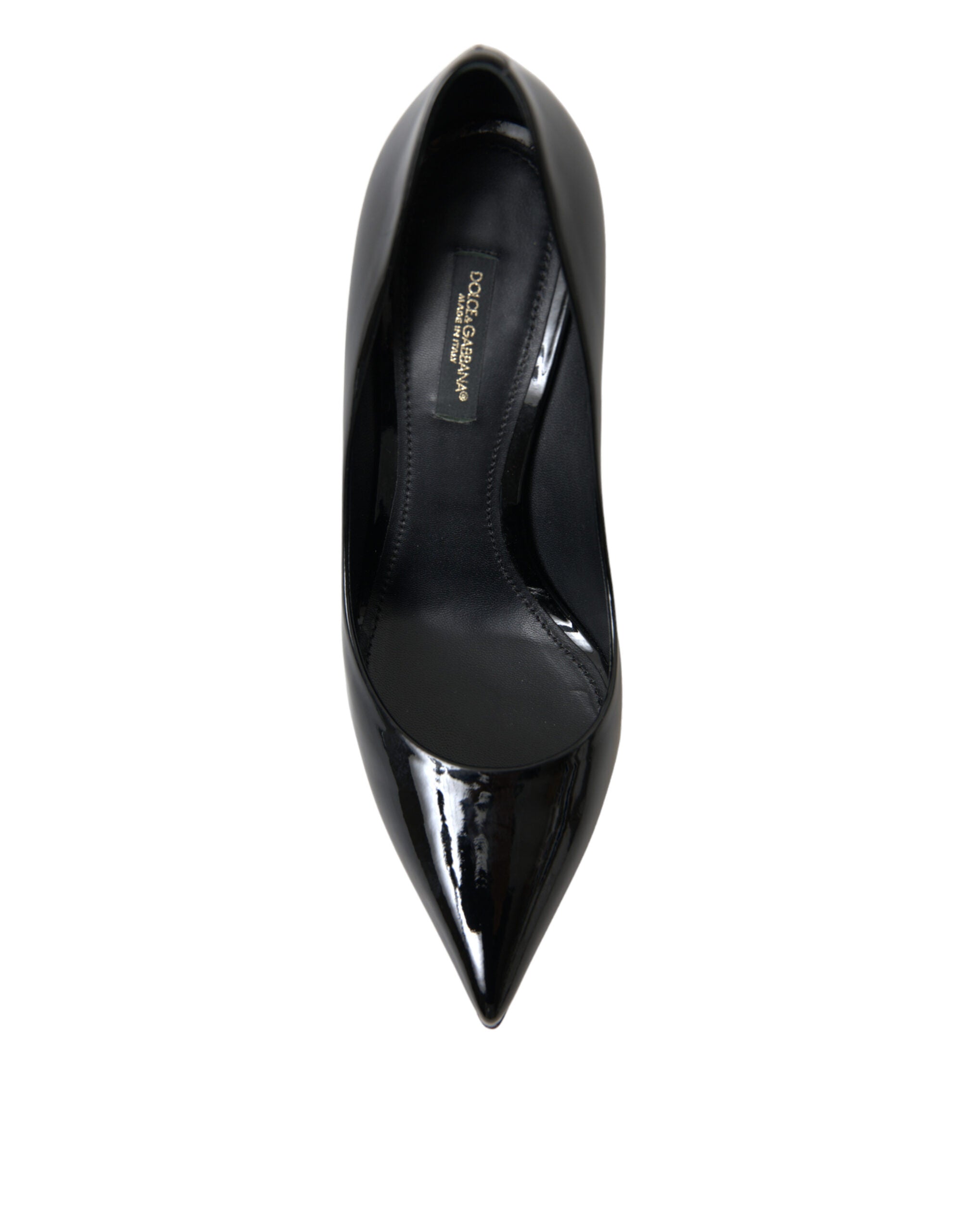 Dolce & Gabbana Elegant Patent Stiletto Black Heels