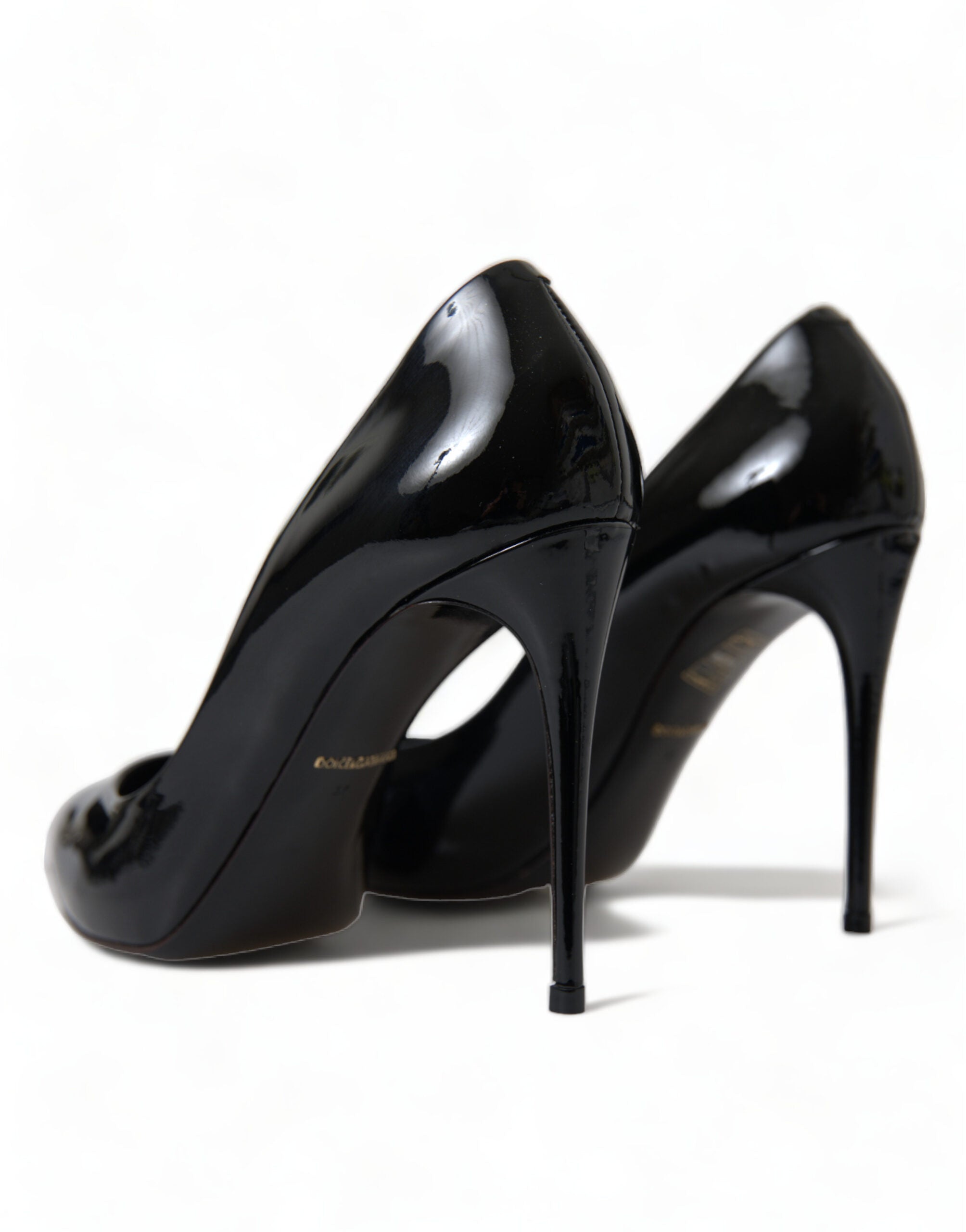 Dolce & Gabbana Elegant Patent Stiletto Black Heels
