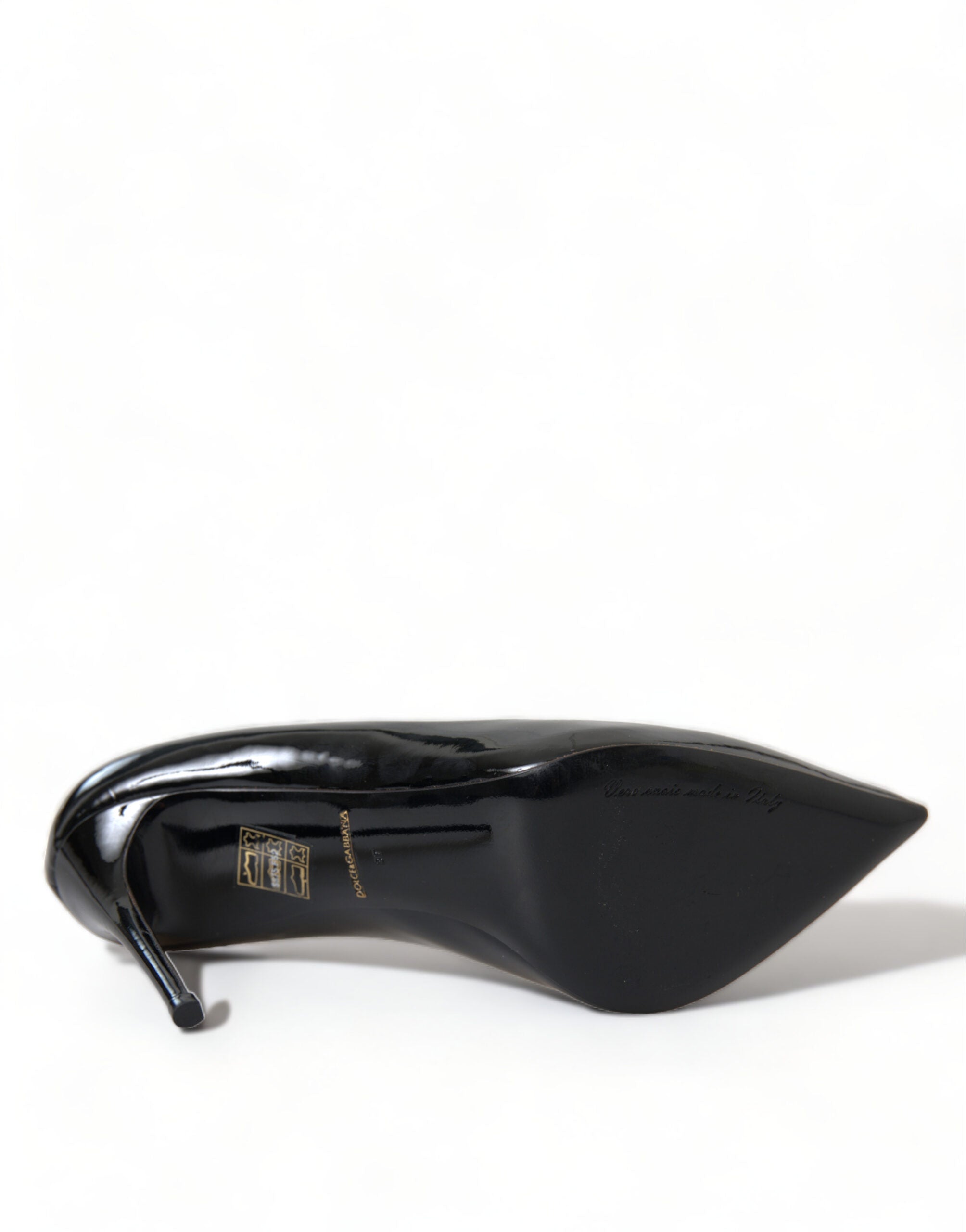 Dolce & Gabbana Elegant Patent Stiletto Black Heels
