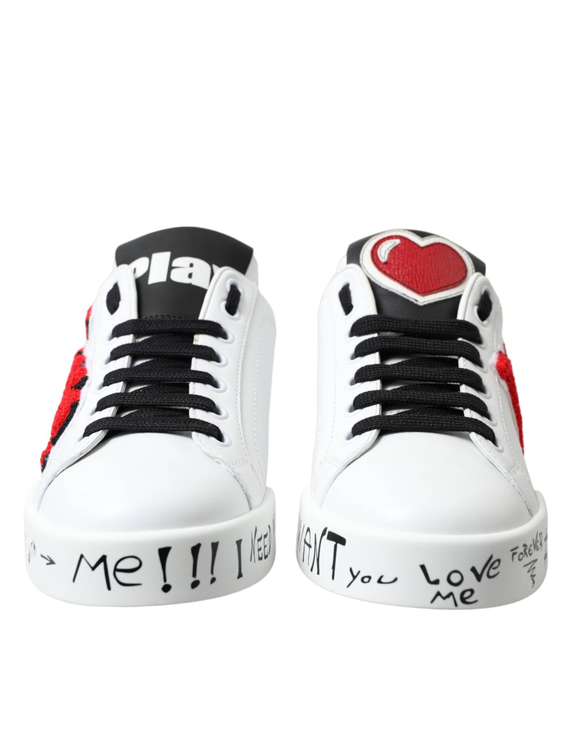 Dolce & Gabbana Chic Portofino Leather White Sneakers