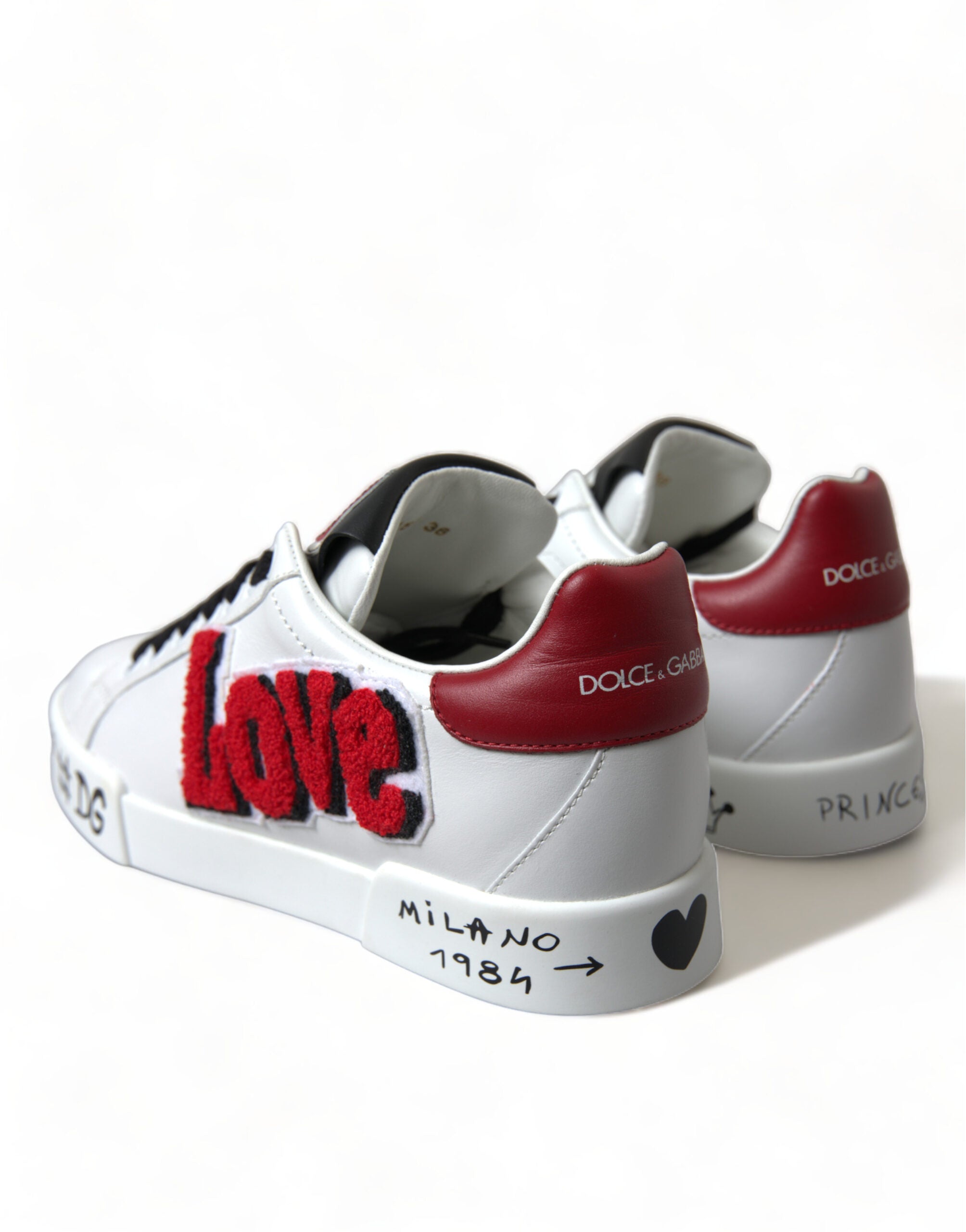 Dolce & Gabbana Chic Portofino Leather White Sneakers