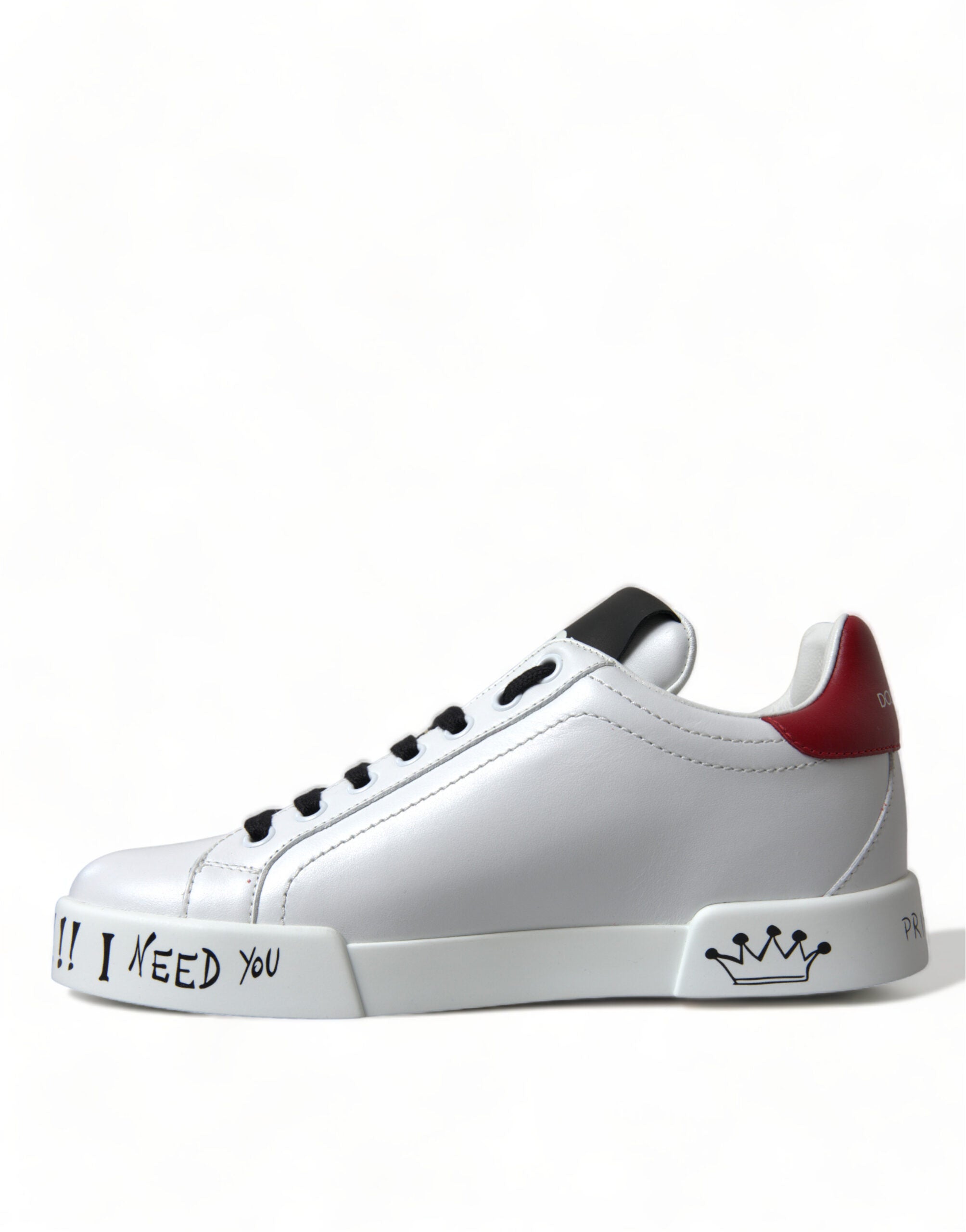 Dolce & Gabbana Chic Portofino Leather White Sneakers