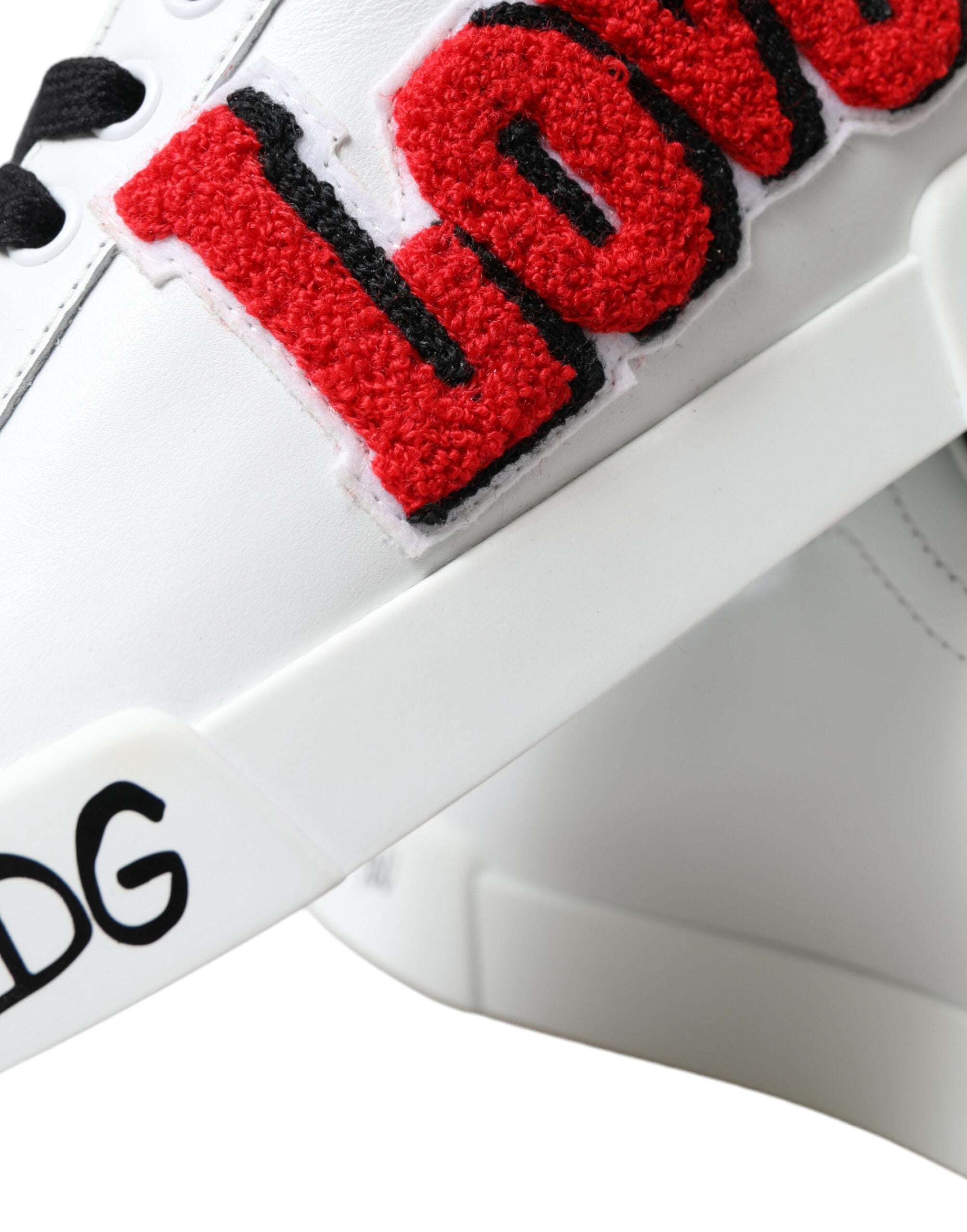 Dolce & Gabbana Chic Portofino Leather White Sneakers
