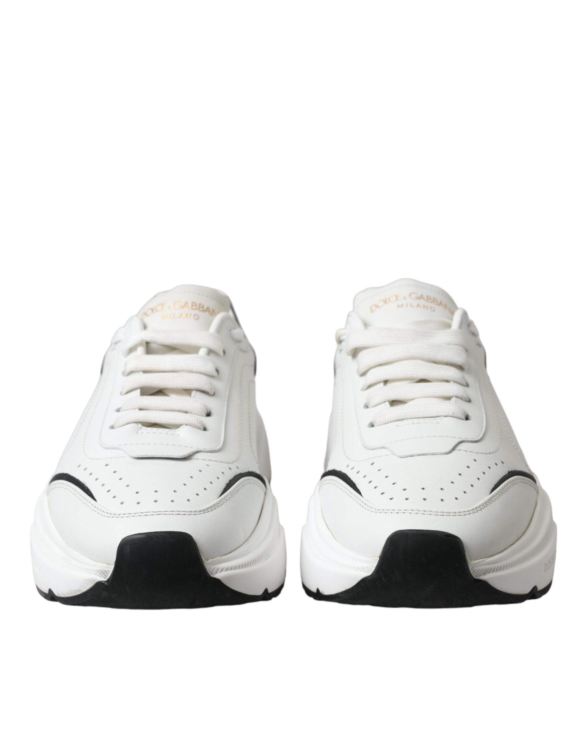 Dolce & Gabbana Chic & Daymaster Leather Black White Sneakers