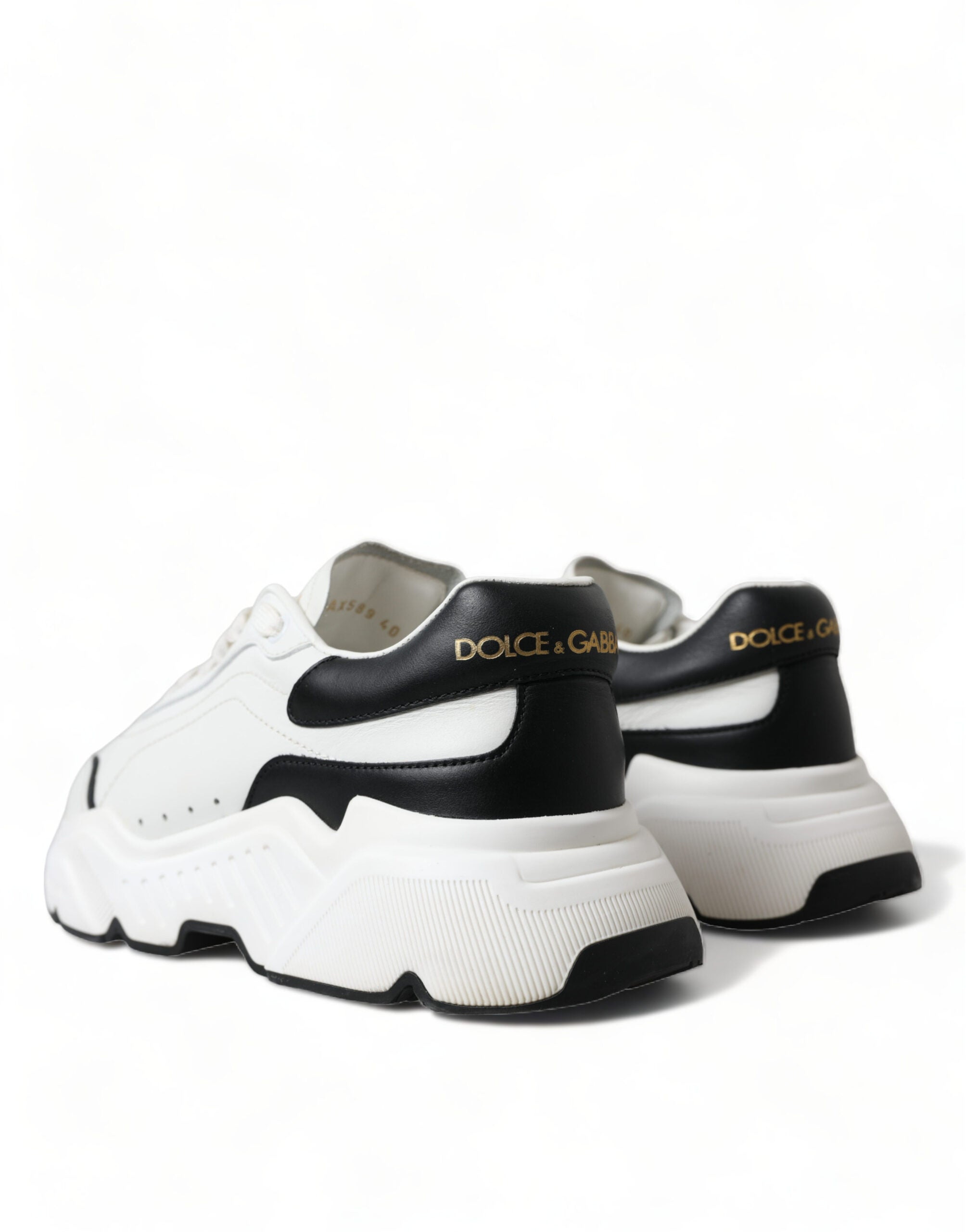 Dolce & Gabbana Chic & Daymaster Leather Black White Sneakers