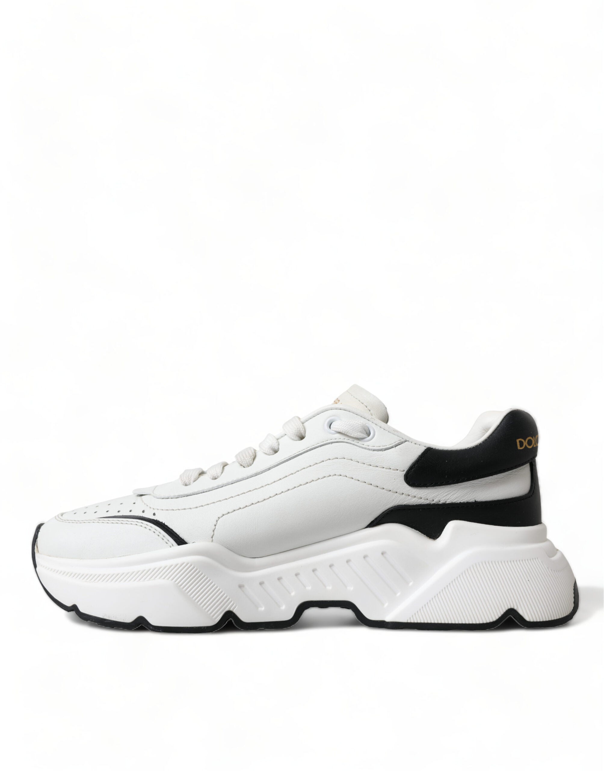 Dolce & Gabbana Chic & Daymaster Leather Black White Sneakers