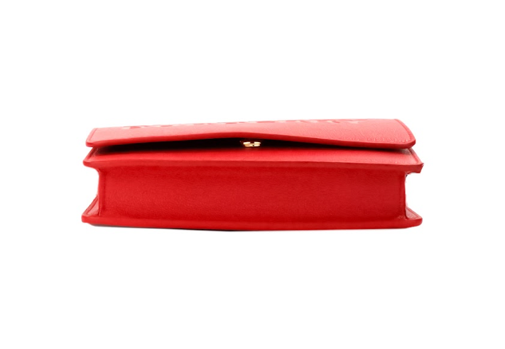 Burberry Hampshire Small Embossed Logo Smooth Leather Crossbody Red Bag