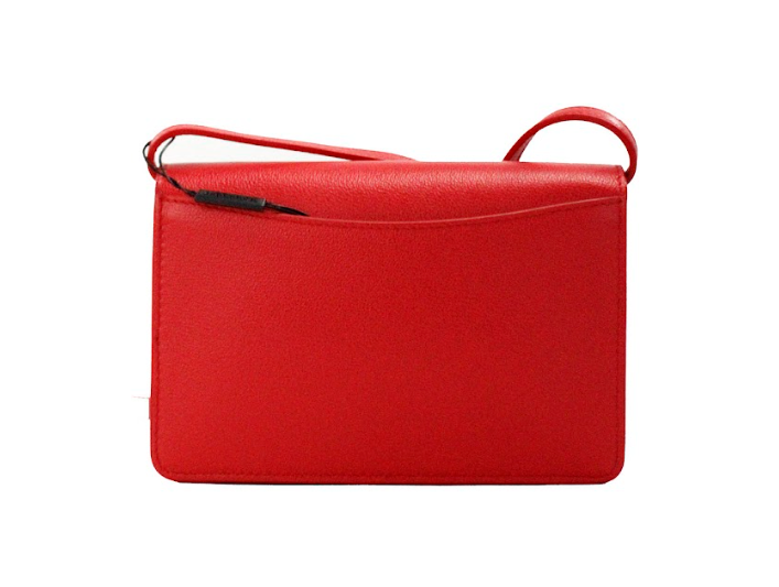 Burberry Hampshire Small Embossed Logo Smooth Leather Crossbody Red Bag