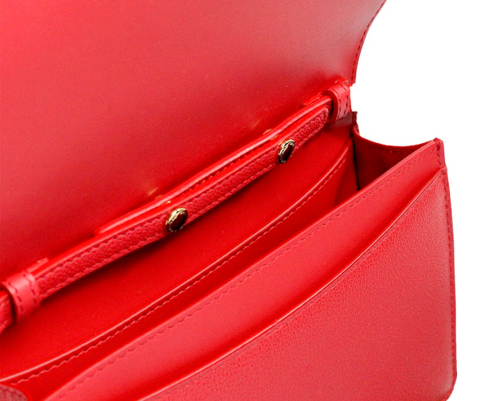 Burberry Hampshire Small Embossed Logo Smooth Leather Crossbody Red Bag