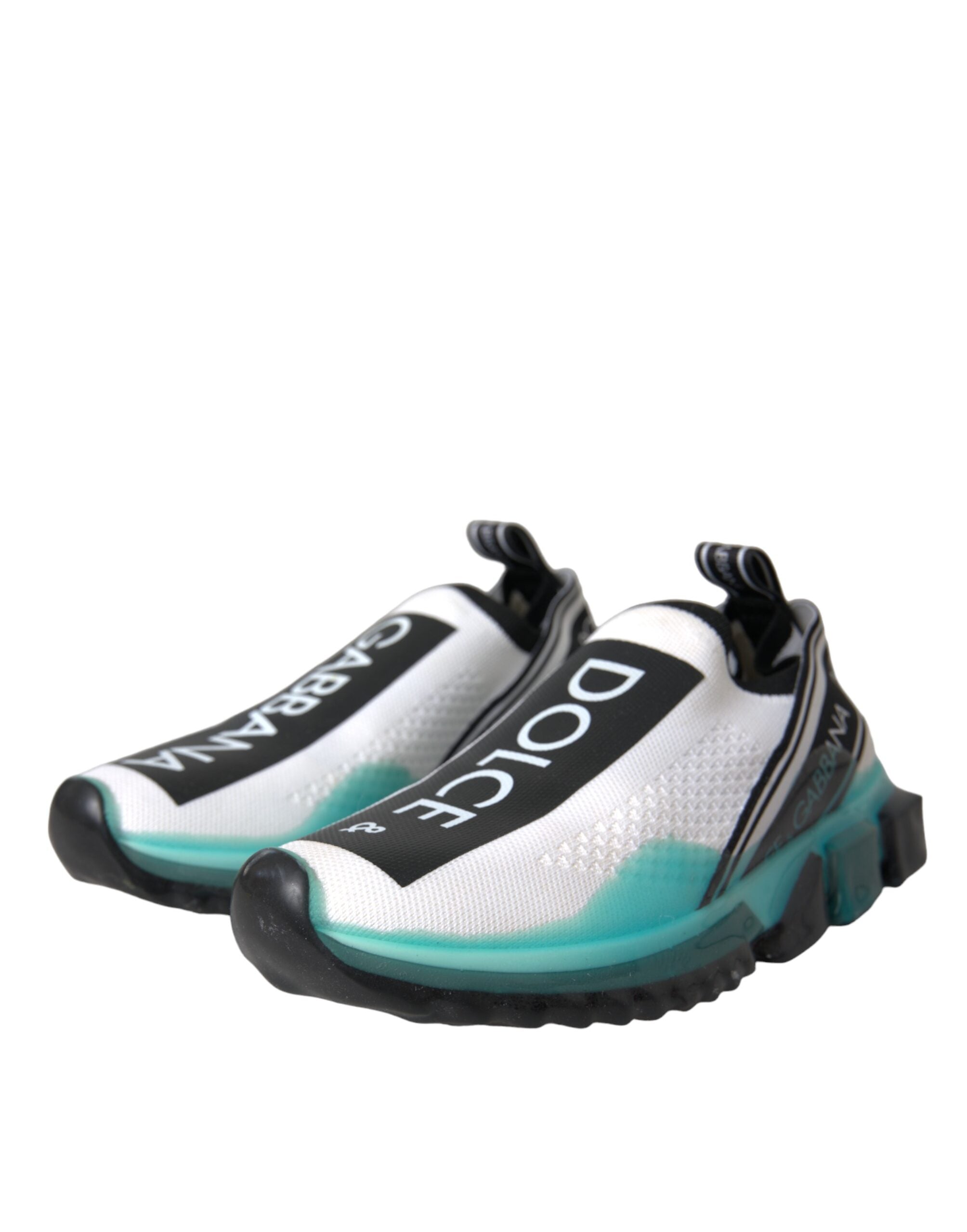 Dolce & Gabbana Black White Blue Slip On Sorrento Sneakers Shoes Glam Steals