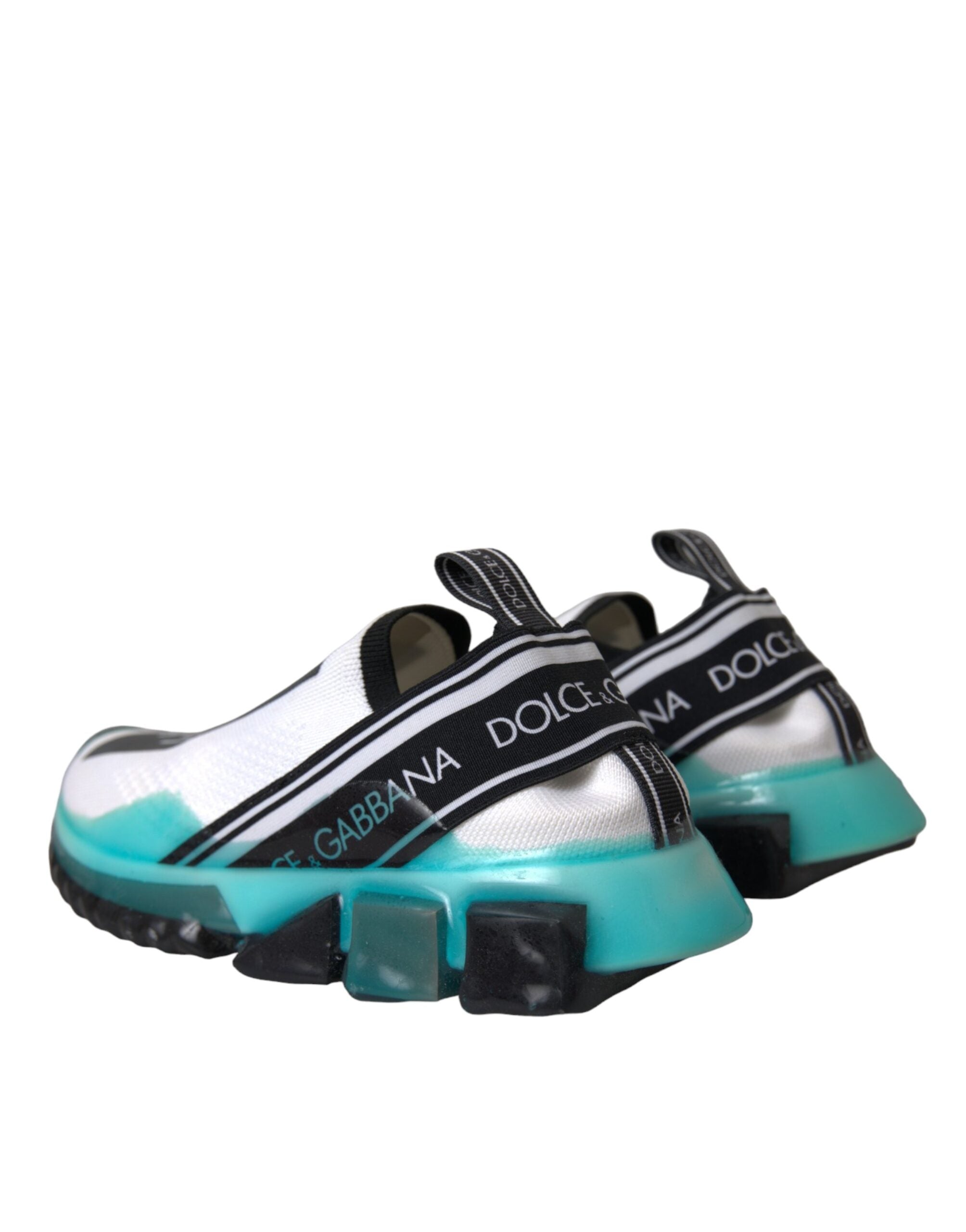 Dolce & Gabbana Black White Blue Slip On Sorrento Sneakers Shoes Glam Steals