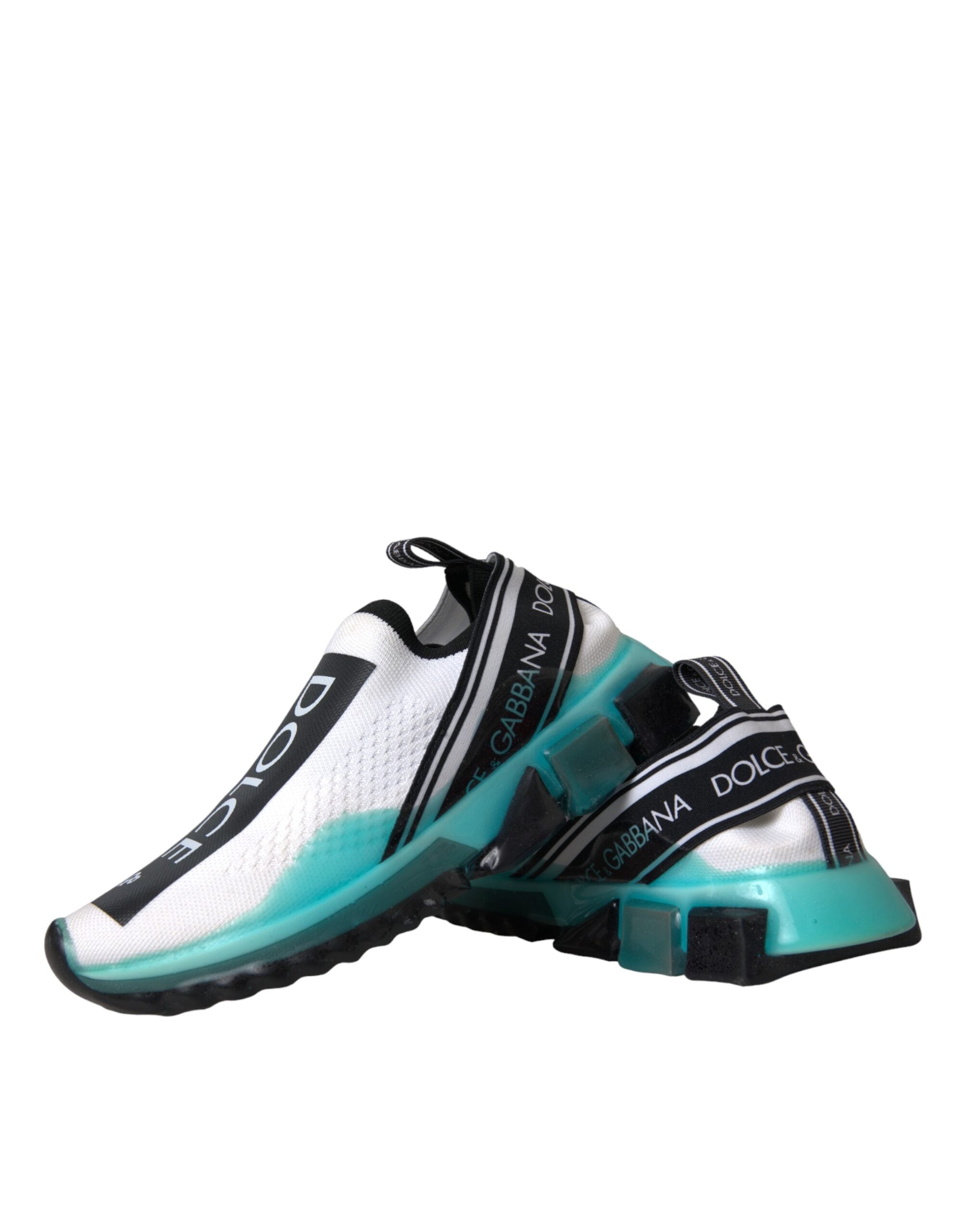 Dolce & Gabbana Black White Blue Slip On Sorrento Sneakers Shoes Glam Steals