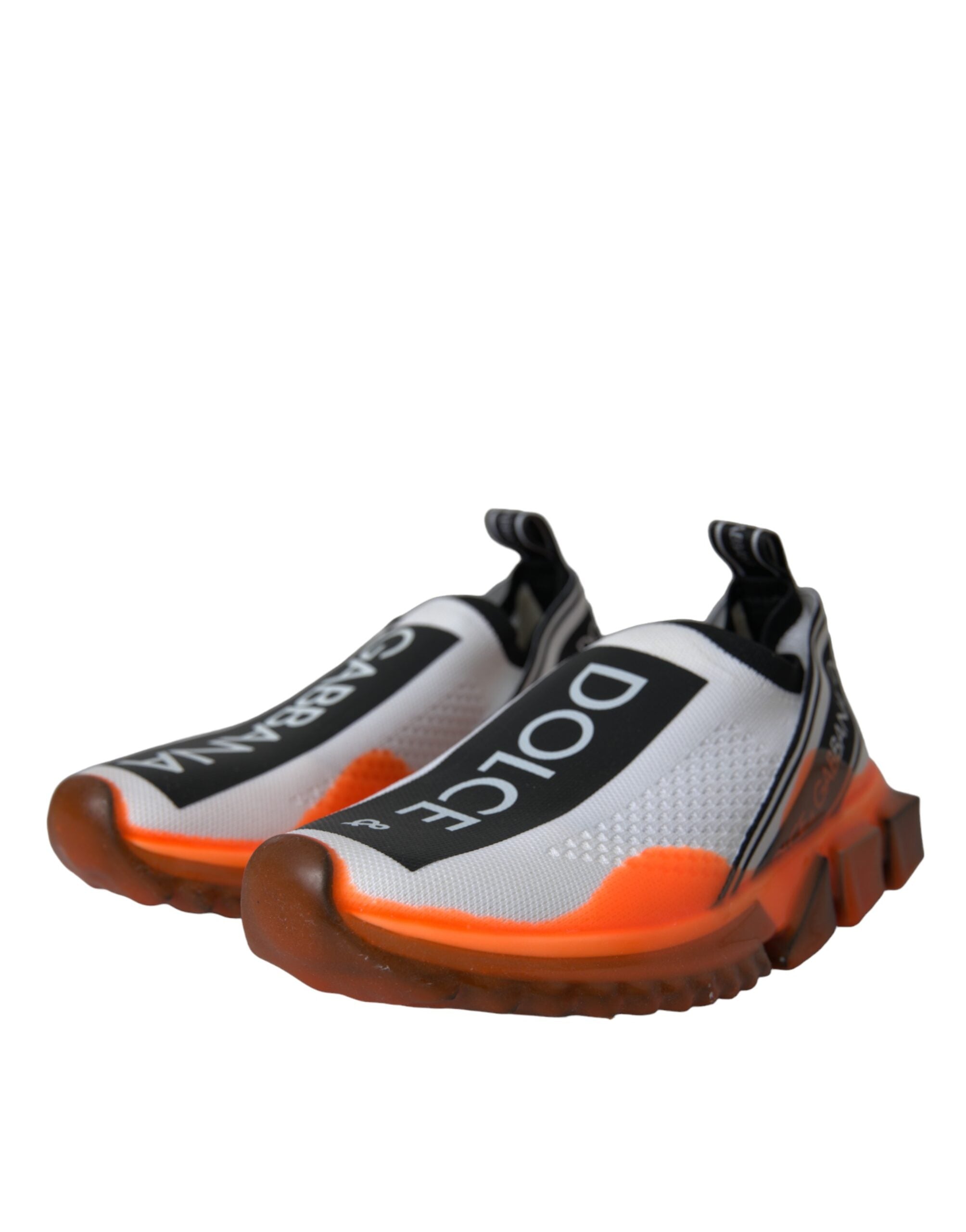 Dolce & Gabbana Black White Orange Slip On Sorrento Sneakers Shoes Glam Steals